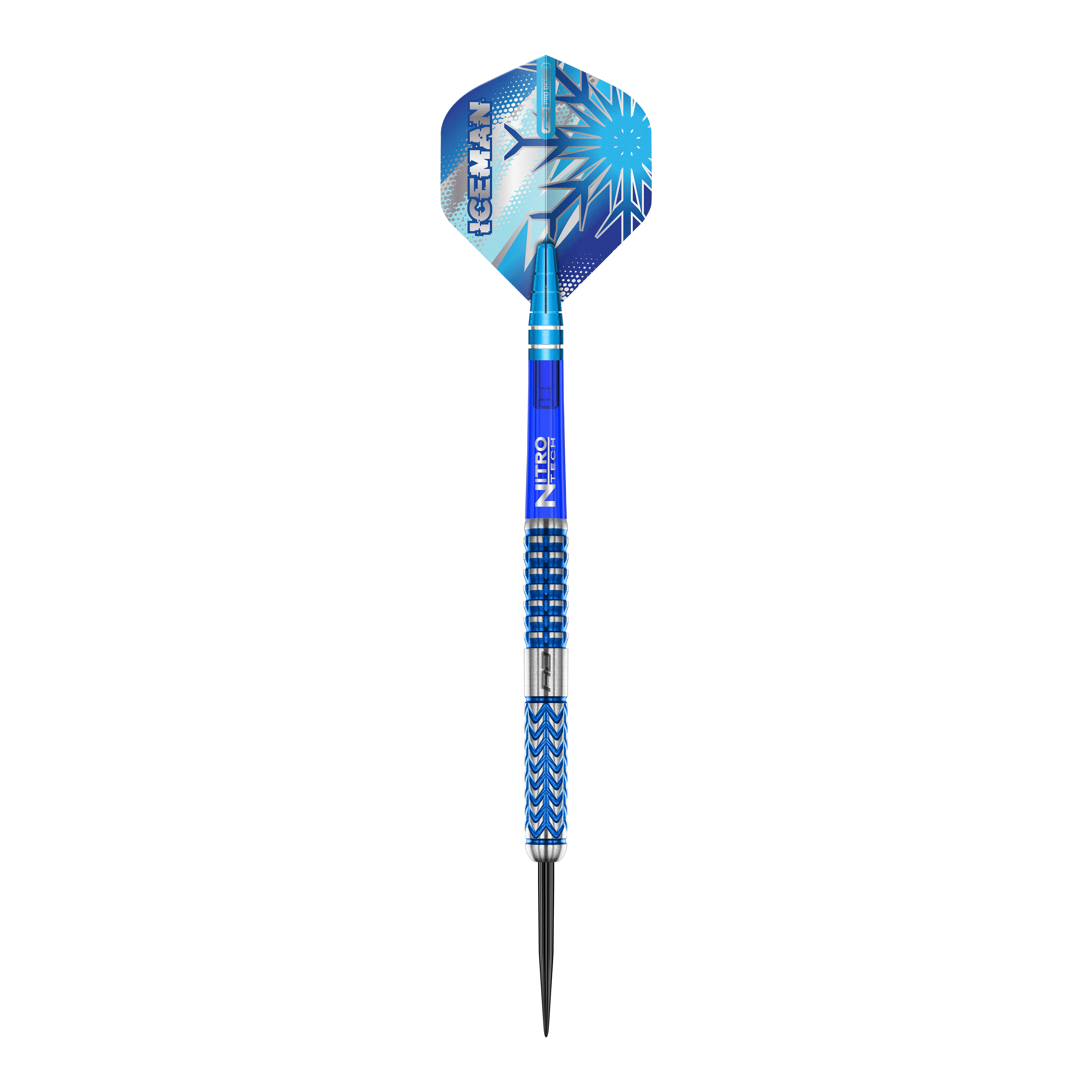 Fléchettes en acier Red Dragon Gerwyn Price Glacier Das Bild zeigt einen Red Dragon Gerwyn Price Glacier Steeldart. Der Dart ist überwiegend blau und silbern mit einem eisigen, modernen Design.