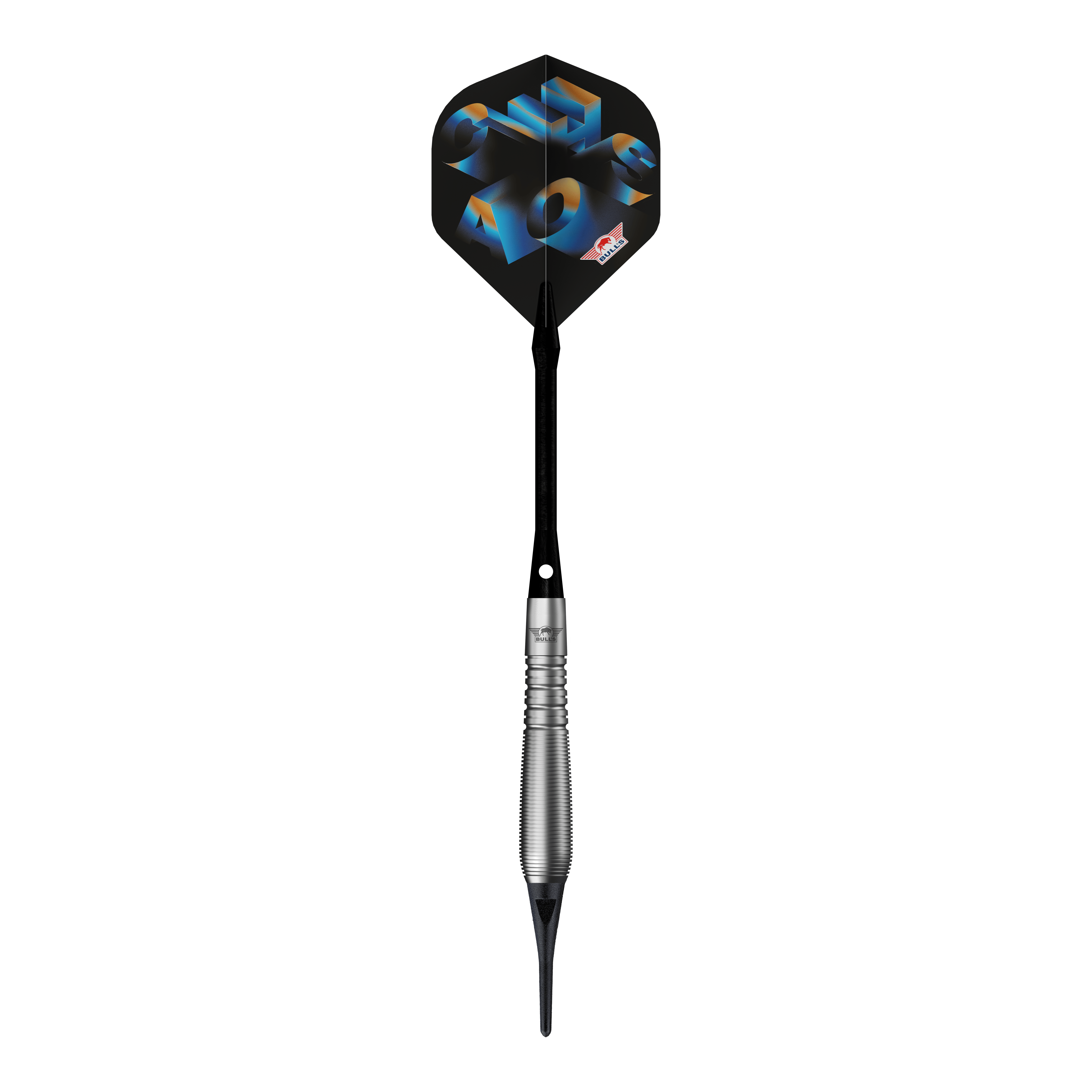Fléchettes Bulls NL Chaos Blue Soft - 19 g Das Bild zeigt Bulls NL Chaos Blue Softdarts mit einem Gewicht von 19g. Die blauen Softdarts sind für Präzisionswürfe entwickelt.
