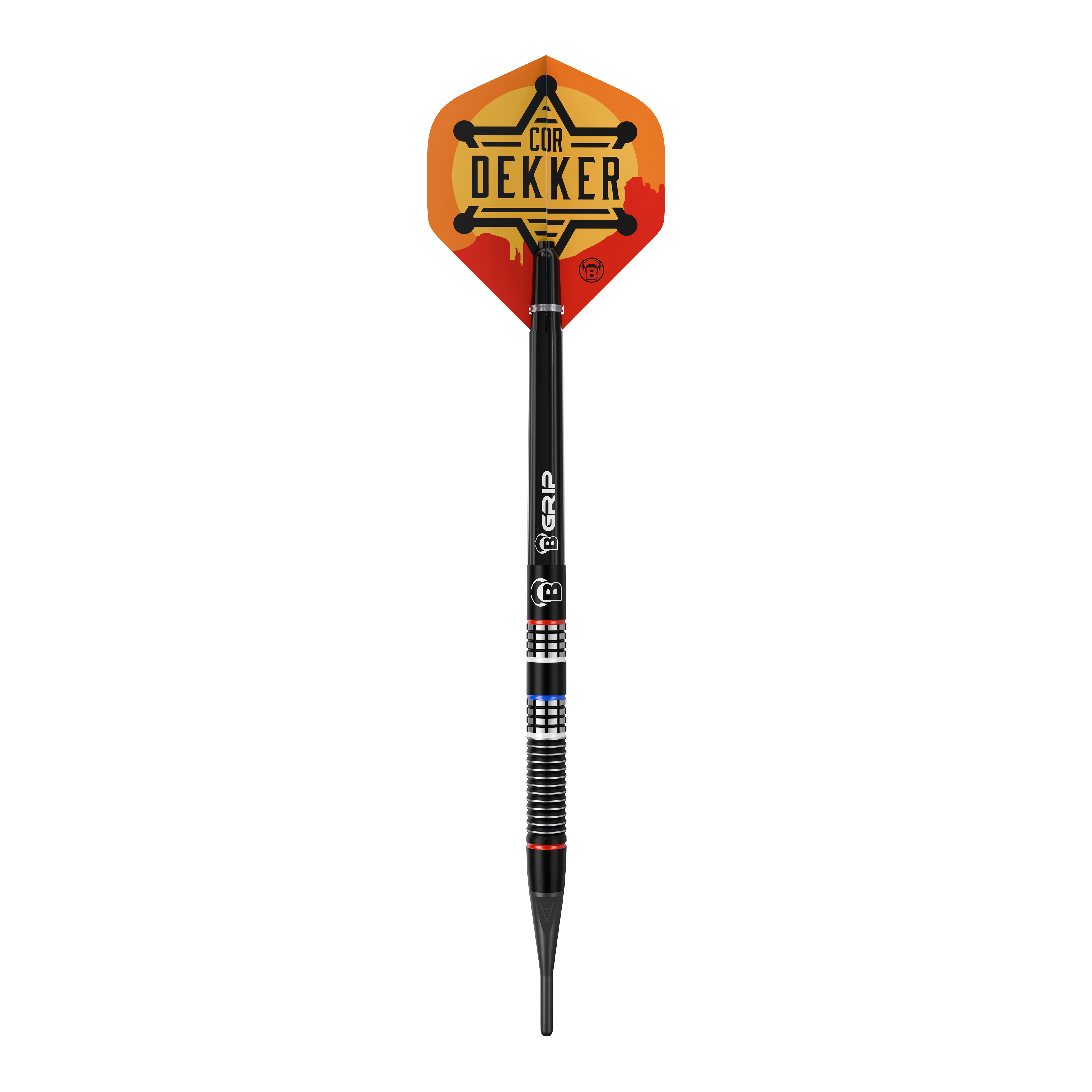 Fléchettes souples Bulls Cor Dekker The Sheriff - 20 g Auf dem Bild ist Bulls Cor Dekker The Sheriff Softdarts - 20g abgebildet. Diese hochwertigen Softdarts sind für elektronische Dartboards geeignet.