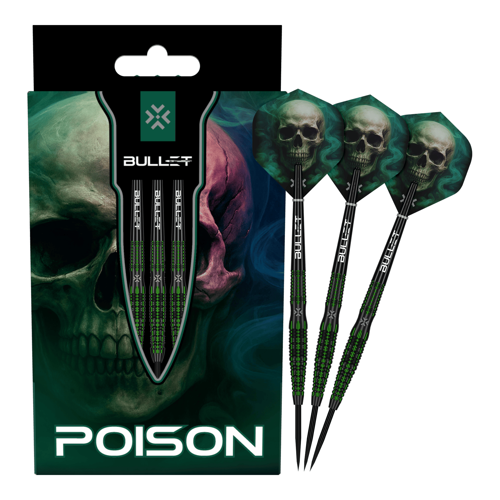 Fléchettes en acier Bullet Poison Hier sind die Bullet Poison Steeldarts vollständig abgebildet. Die einzigartigen Steeldarts eignen sich für Dart-Enthusiasten.