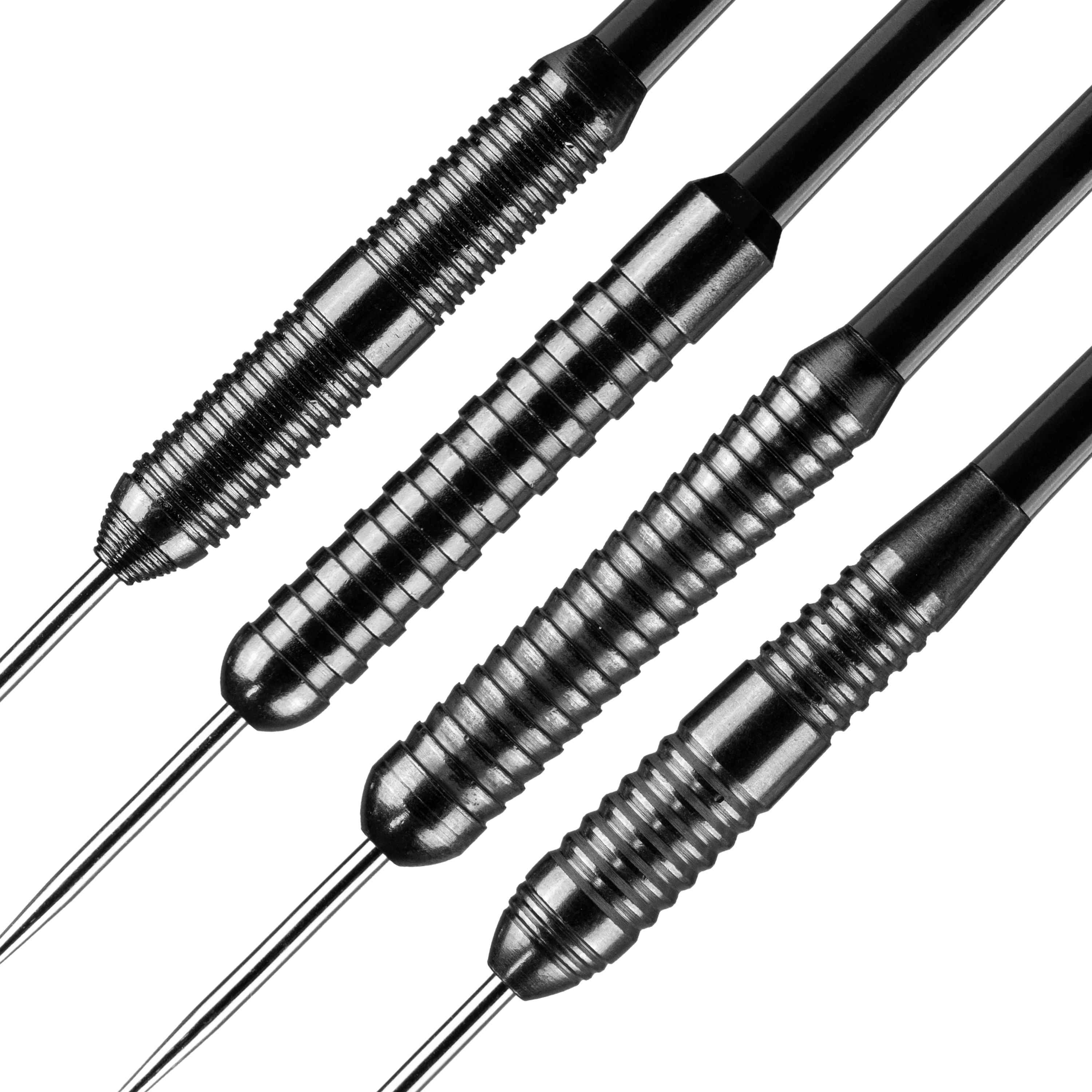 Das Bild stellt die Bulls NL Bundle Of Steel - 4 Sets Brass Steeldarts dar. Es werden mehrere Steeldarts-Sets für Einsteiger präsentiert.