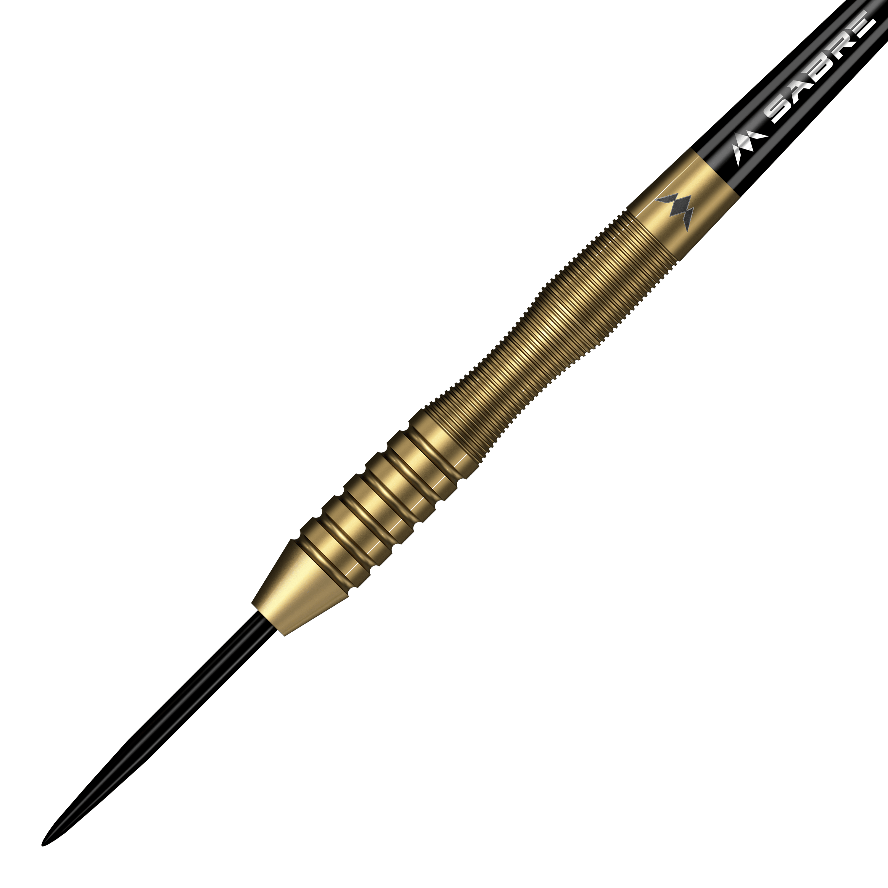 Fléchettes Mission Viktor Tingstrom en acier doré - 22 g Mission Viktor Tingstrom Gold Steeldarts - 22g, das Produkt aus einer anderen Perspektive. Die goldenen Steeldarts sind detailliert abgebildet.