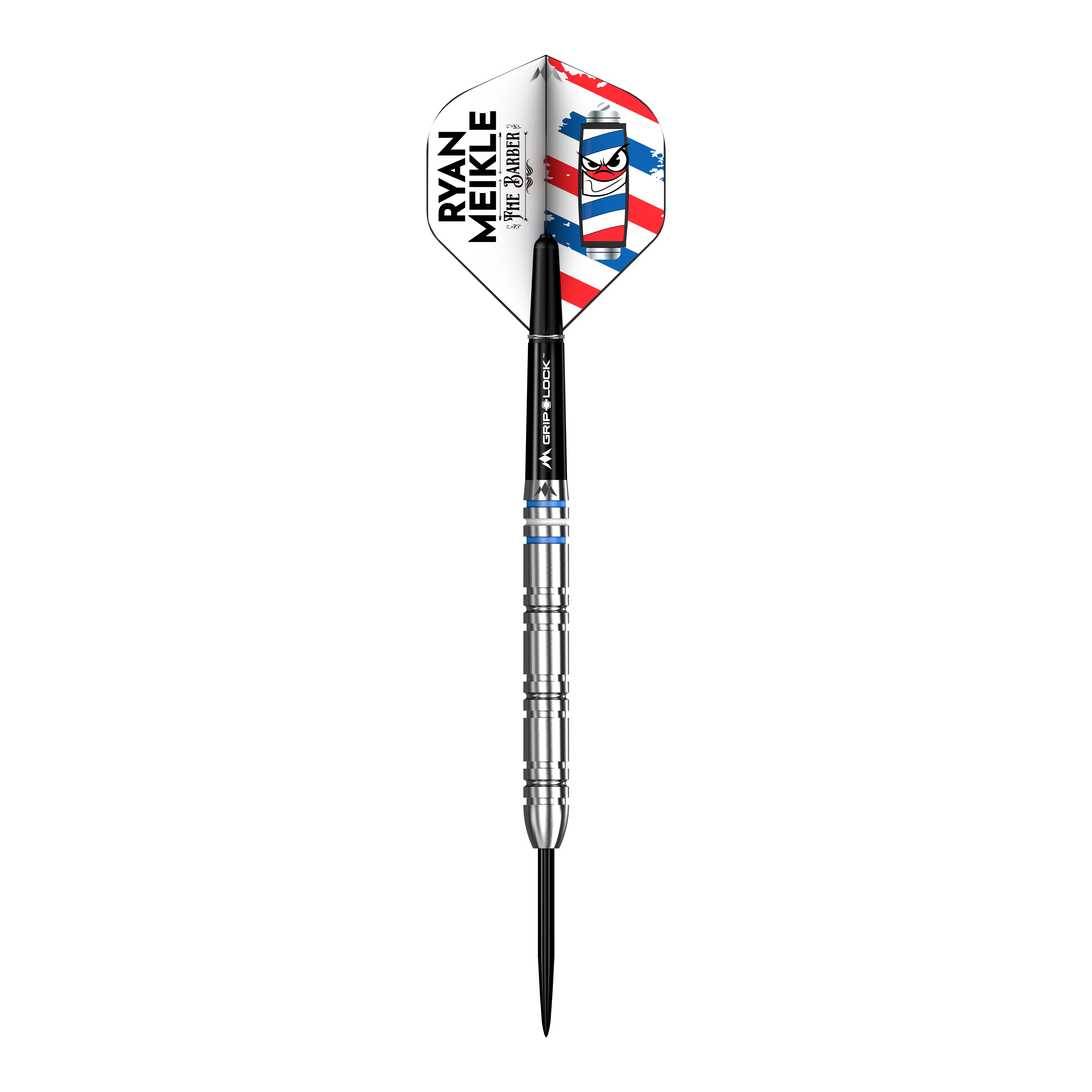 Fléchettes en acier Mission Ryan Meikle The Barber - 23 g Mission Ryan Meikle The Barber Steeldarts - 23g Darts sind abgebildet. Das Bild zeigt das Design und die Details dieses Steeldarts.