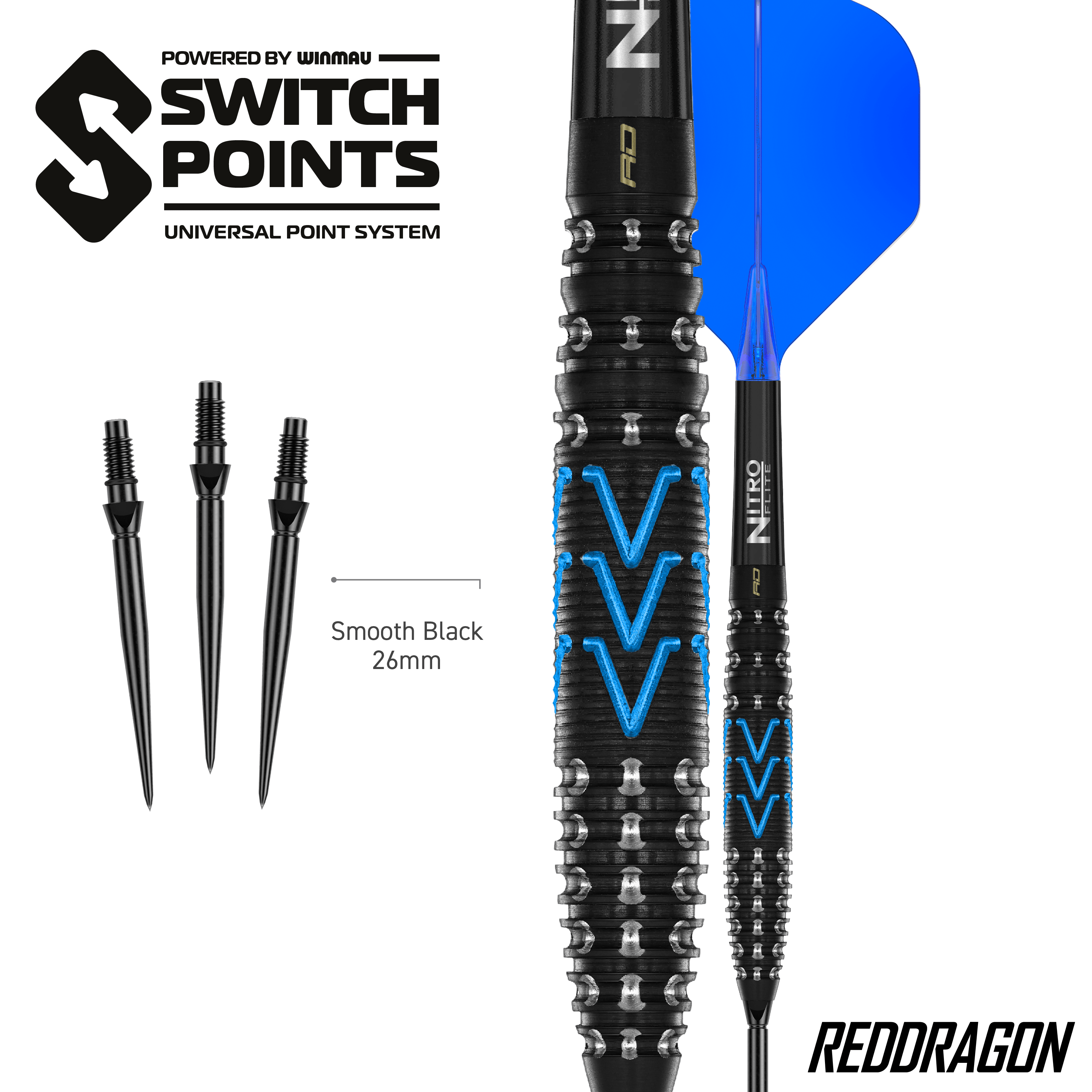Fléchettes en acier Red Dragon AMP Torpedo Switch Point Hier sieht man die Red Dragon AMP Torpedo Switch Point Steeldarts. Diese Darts sind für präzises Werfen entwickelt worden.