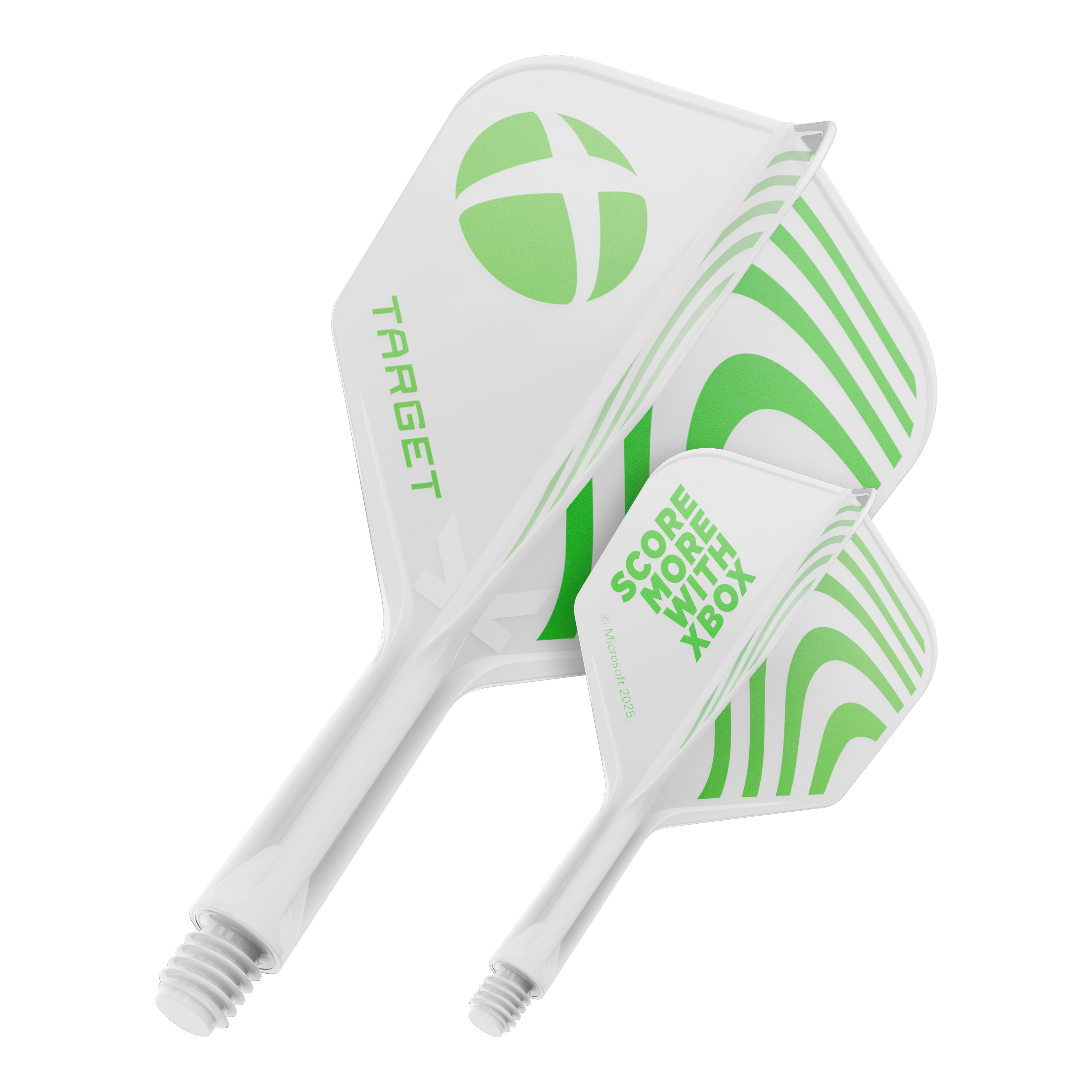 Target Xbox K-Flex No6 Flights - Blanc Ein Produktbild mit dem Dateinamen 410613_Target_Xbox_KFlex_No6_Flights_19mm_1. Das Bild zeigt vermutlich ein Dartzubehör.