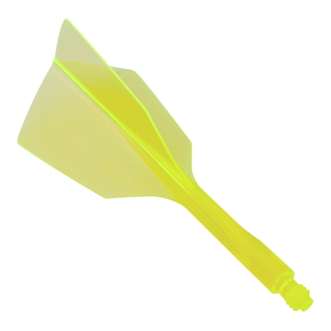 Condor Ax 120 Flight System Jaune fluo - Étroit Das Bild zeigt ein Condor Axe 120 Flight-System in Neon-Gelb mit schmalem Design. Es handelt sich um einen einteiligen Dartflug und -schaft.