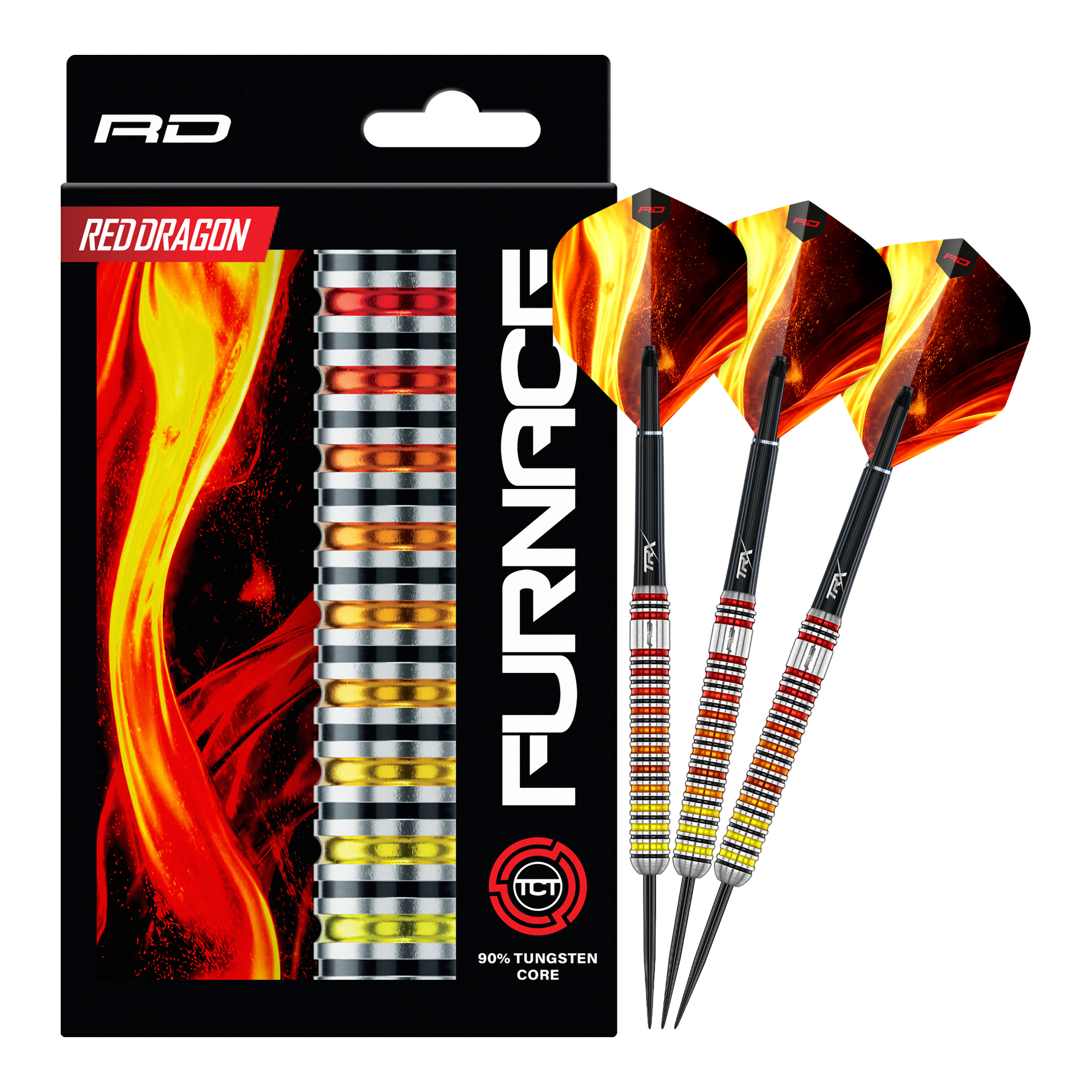 Fléchettes en acier Red Dragon Furnace Auf dem Bild sind die Red Dragon Furnace Steeldarts vollständig abgebildet. Das Produkt wird in seiner Gesamtheit präsentiert.
