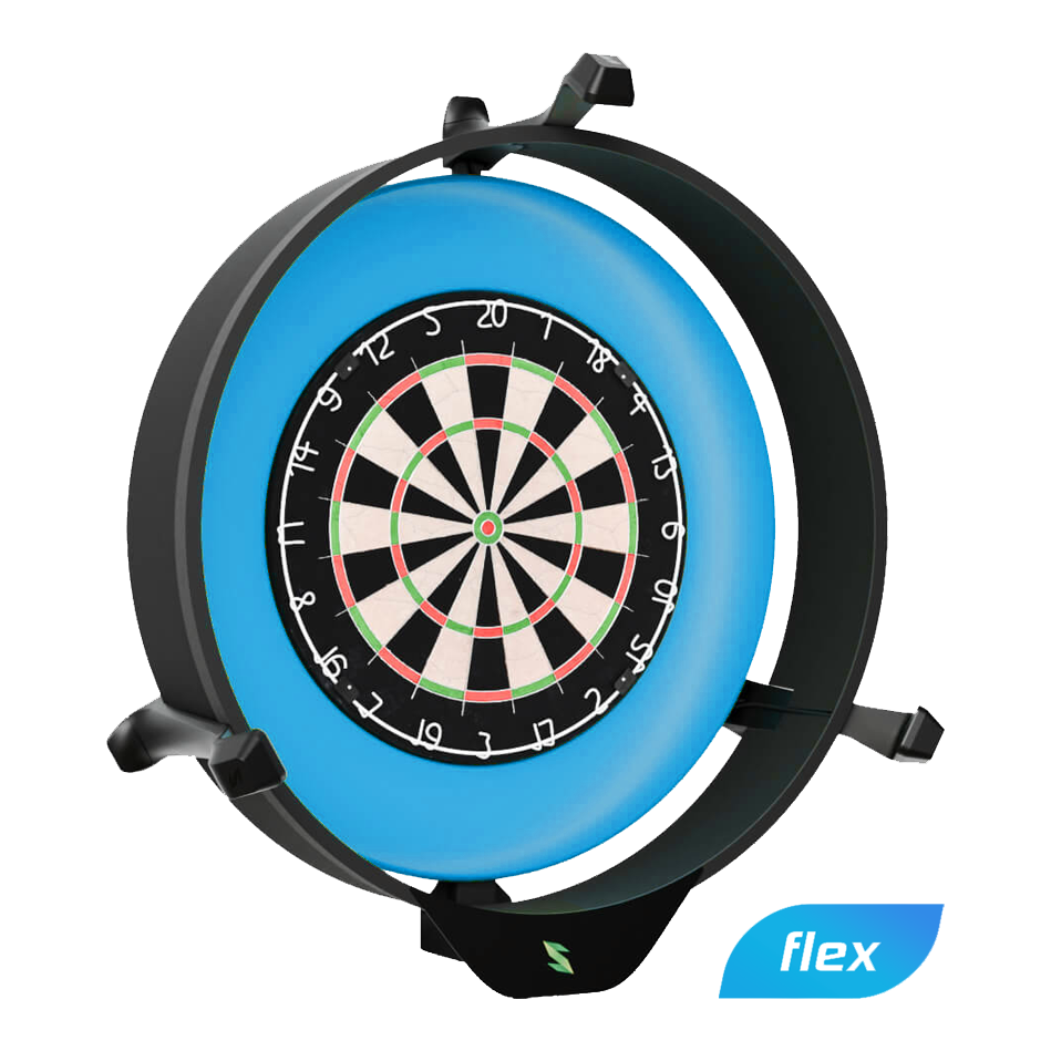 Scolia Home 2 FLEX - Système de notation électronique automatique avec anneau lumineux 2026 Das Bild zeigt das Produkt „Scolia Home 2 FLEX – Electronic Score System mit Beleuchtungsring“. Es ist ein elektronisches Punktesystem für Dartscheiben mit einem leuchtenden Ring zur besseren Sichtbarkeit.