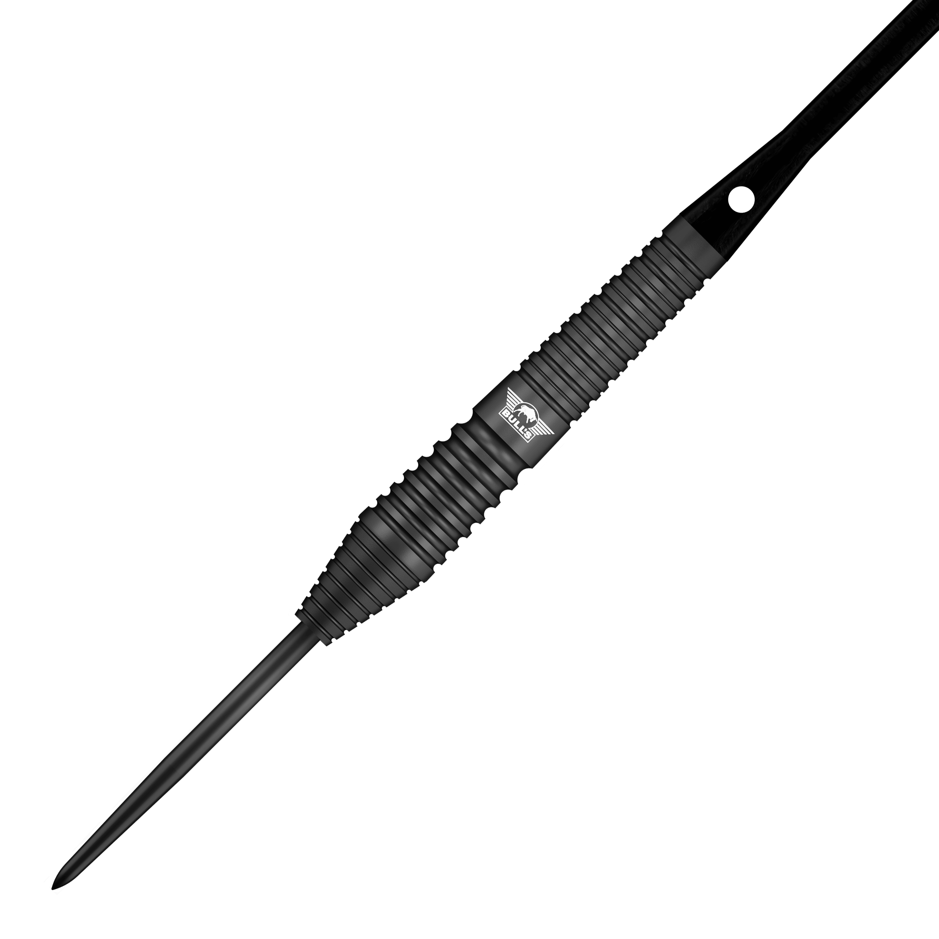 Abbildung der Bulls NL Max Hopp Black Steeldarts. Die Steeldarts sind aus einer anderen Perspektive zu sehen.