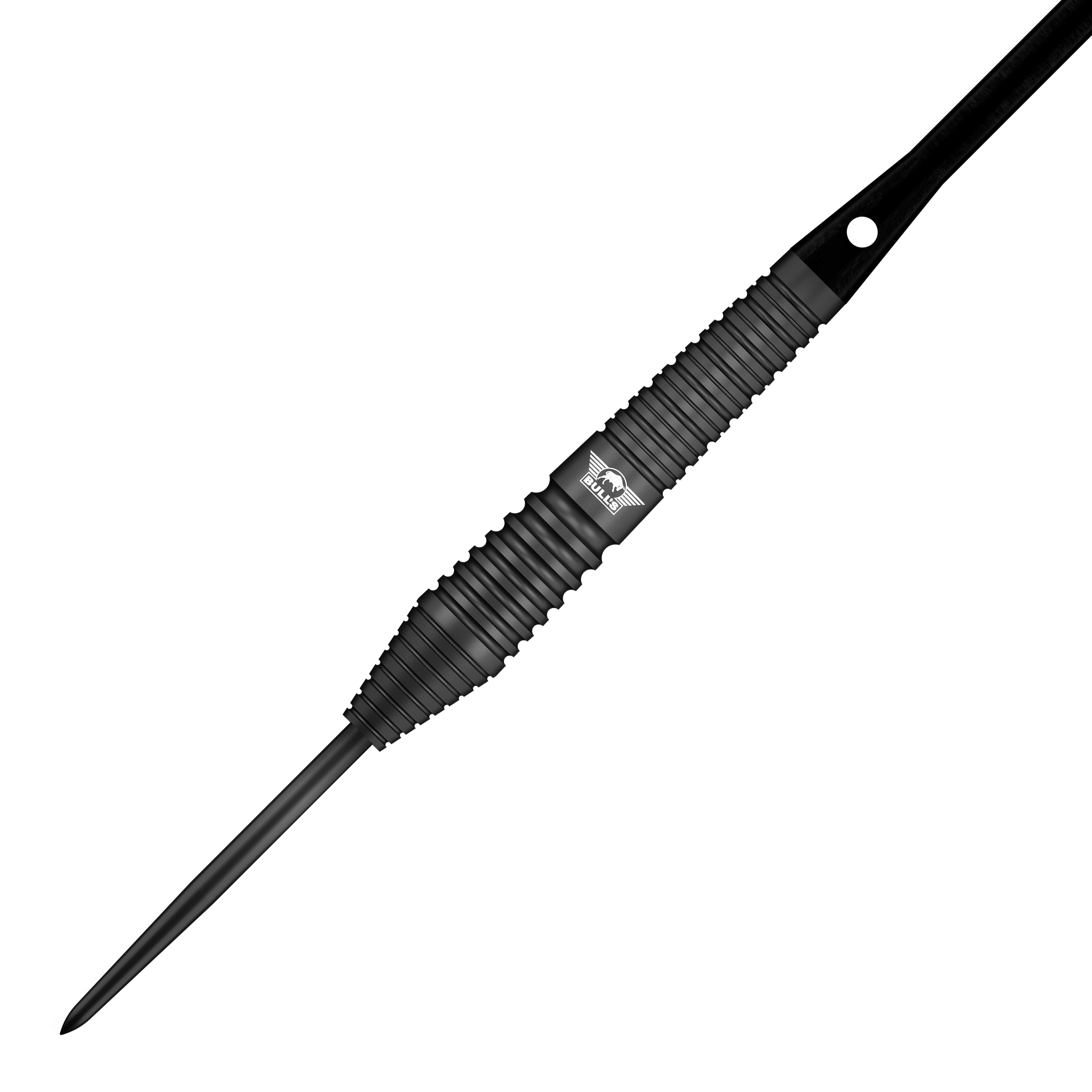 Fléchettes en acier noir Max Hopp de Bulls NL Abbildung der Bulls NL Max Hopp Black Steeldarts. Die Steeldarts sind aus einer anderen Perspektive zu sehen.