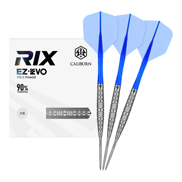 Fléchettes en acier Caliburn Rix EZ-EVO R6 Auf dem Bild ist der Caliburn Rix EZ-EVO R6 Steeldarts vollständig dargestellt. Die Details und das Design sind gut sichtbar.