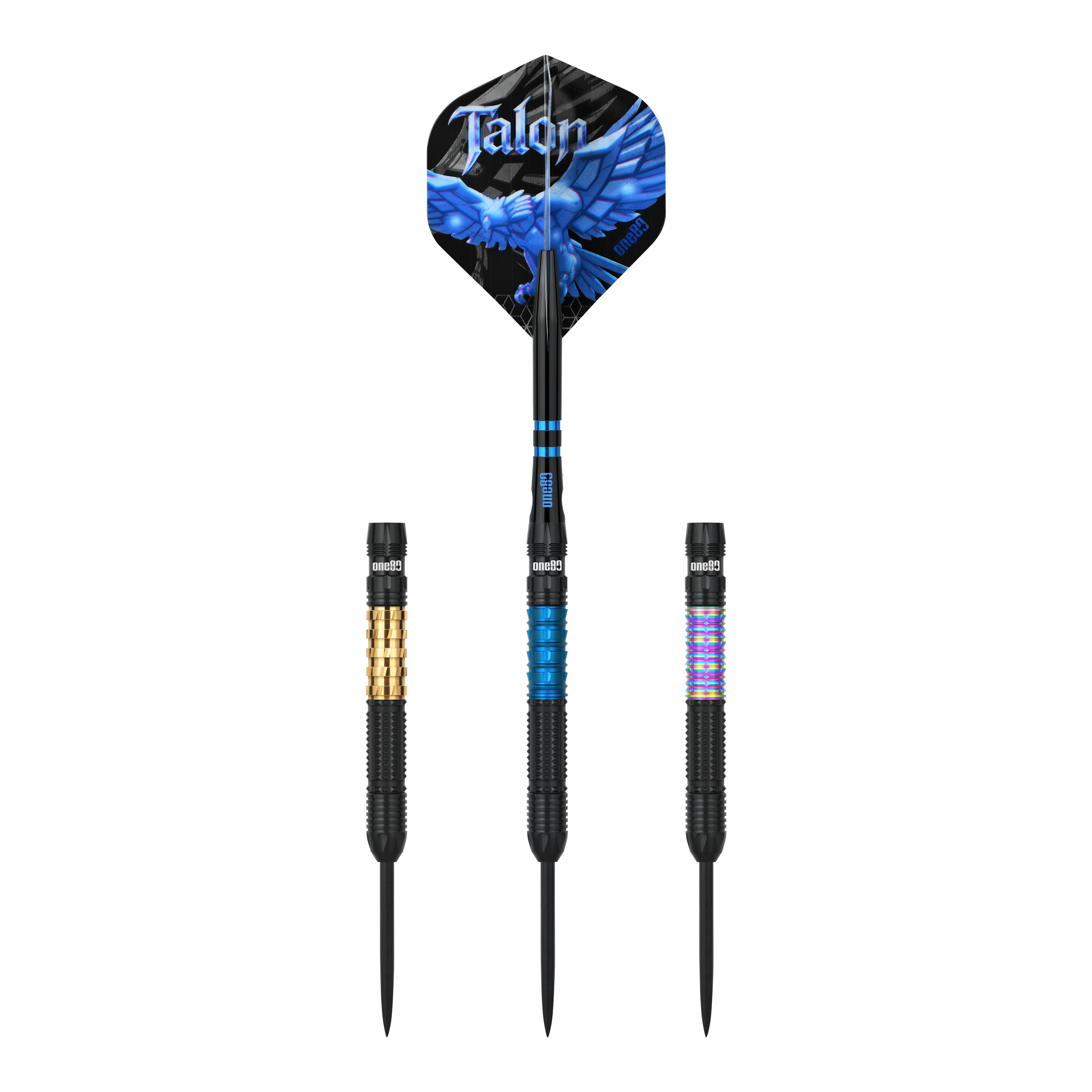 Fléchettes en acier One80 Talon T1 Dieses Bild zeigt die One80 Talon Steeldarts. Die Darts sind für anspruchsvolle Spieler geeignet.