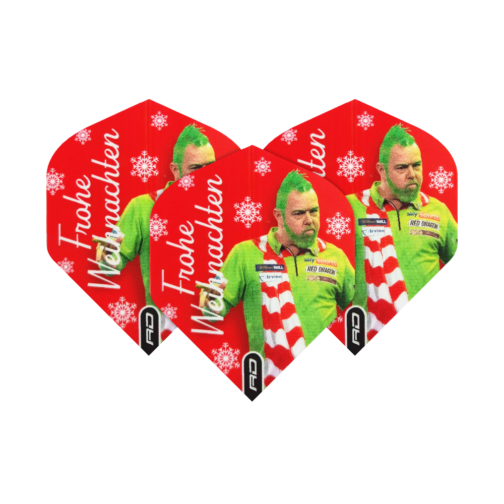 Red Dragon Peter Wright Grinch Vols de Noël Standard Abgebildet sind die Red Dragon Peter Wright Grinch Standard Weihnachtsflights. Die Flights sind mit einem weihnachtlichen Motiv gestaltet.