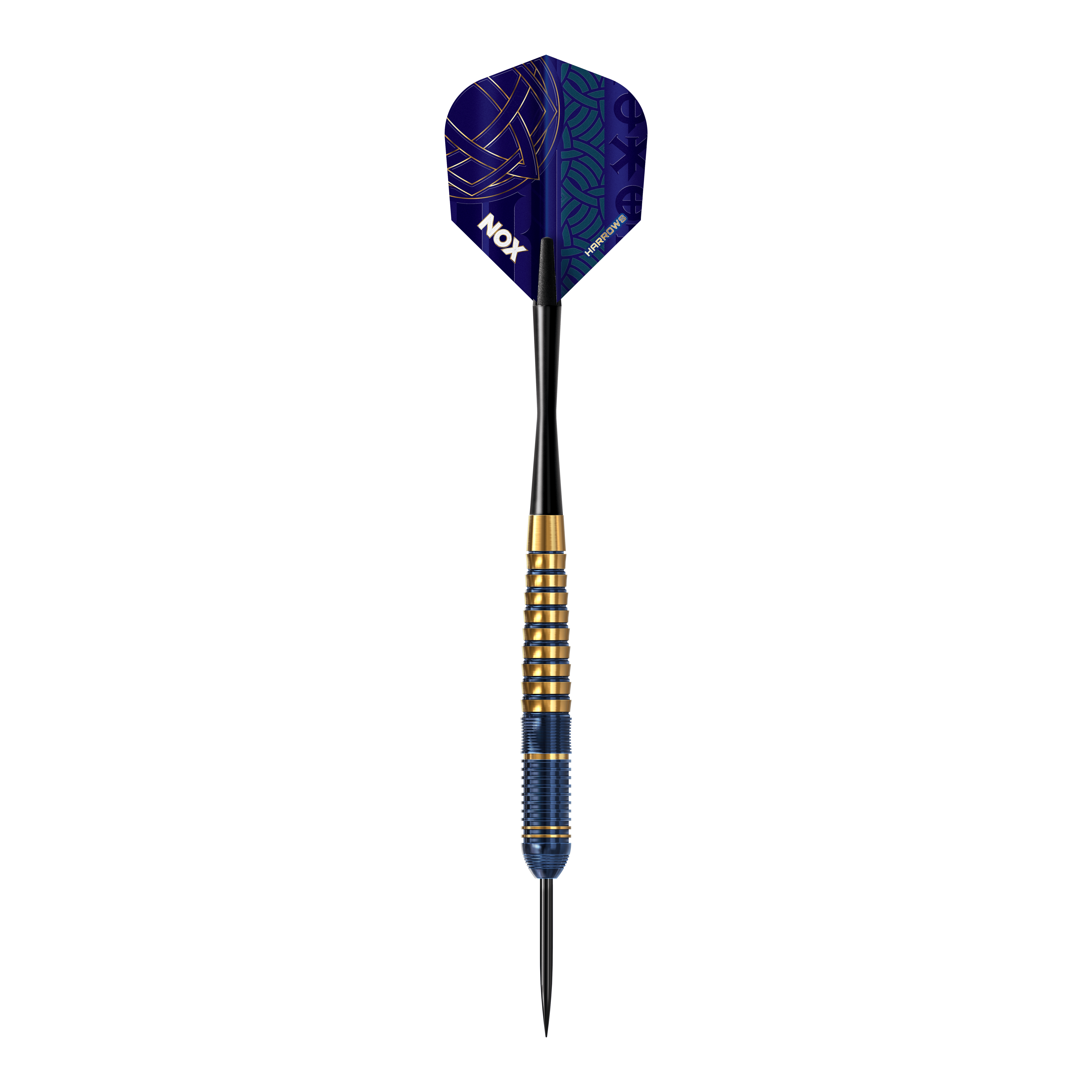 Fléchettes Harrows Nox Premium en laiton et acier Das Bild präsentiert die Harrows Nox Premium Brass Steeldarts. Diese Pfeile sind ideal für Steeldart-Spieler und bieten eine gute Verarbeitung.