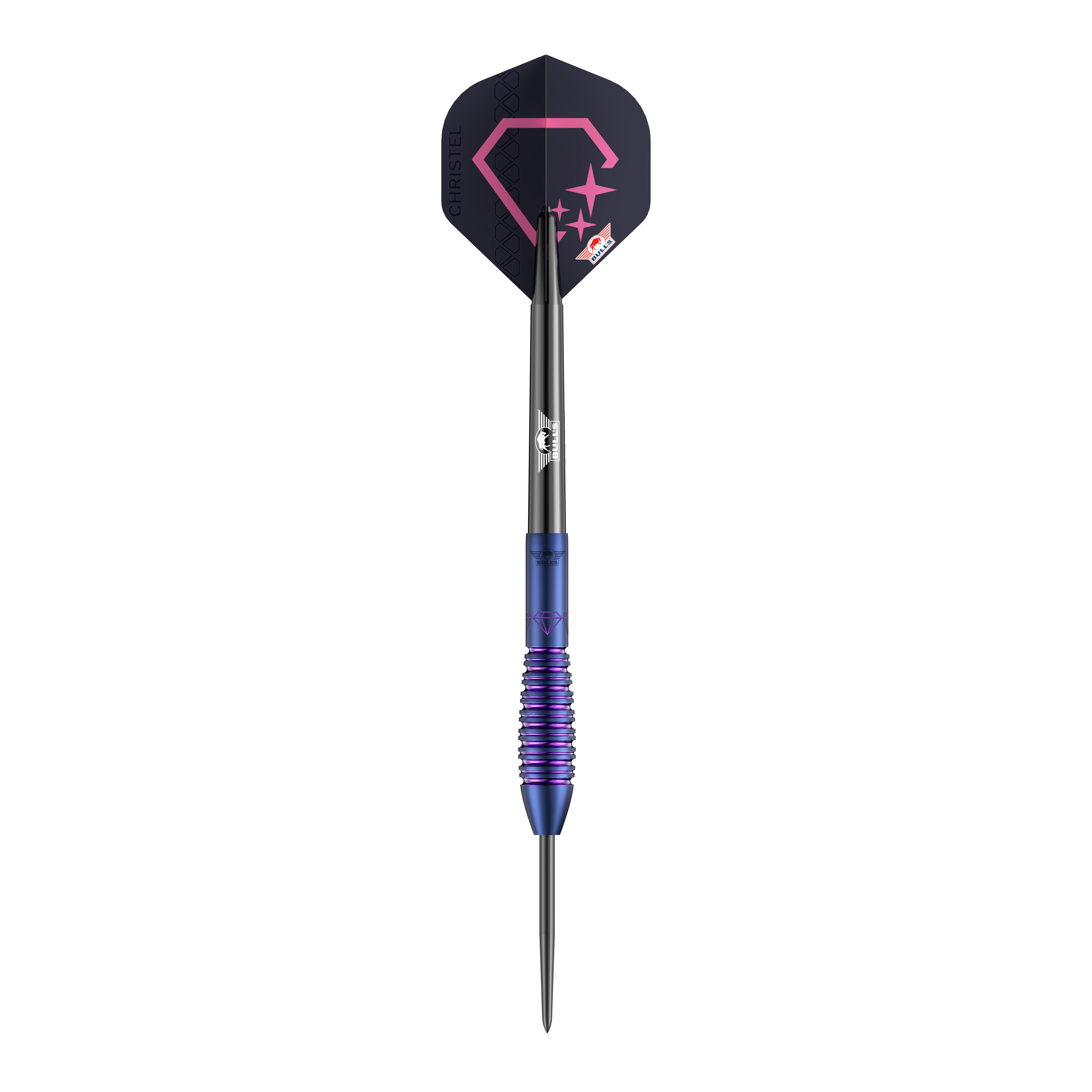 Bulls NL Christel Timmermans Satellite 90 fléchettes en acier 25g Das Foto zeigt die Bulls NL Christel Timmermans Satellite 90 Steeldarts 25g. Diese Darts sind bekannt für ihre präzise Verarbeitung.