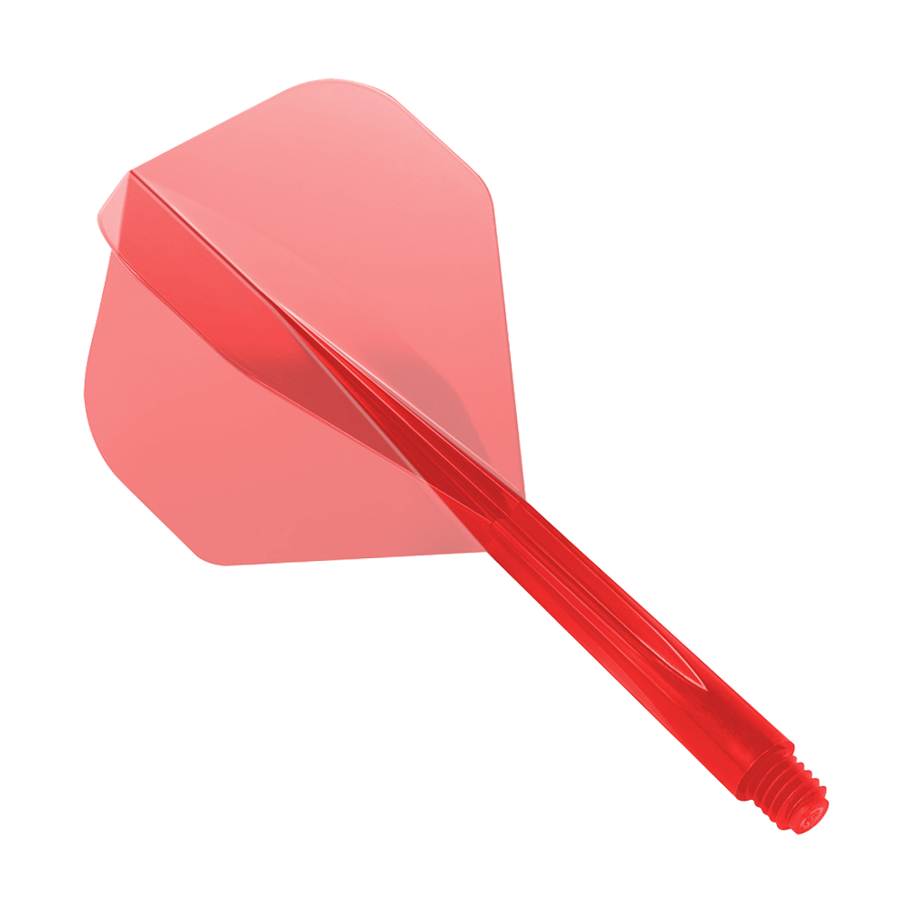Condor Axe Clear Red Système de vol standard Das Bild zeigt das Produkt "Condor Axe Clear Red Flight-System Standard". Es ist ein rotes, durchsichtiges Dart-Flight-System in Standardform.