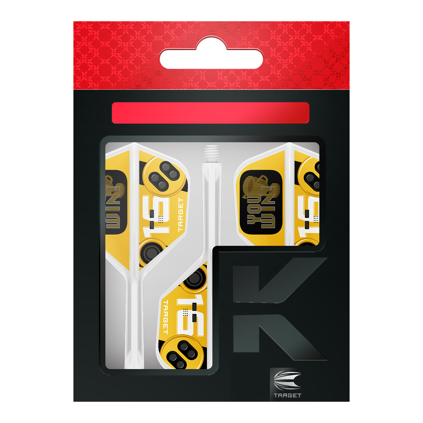 Targetz K-Flex et gagnez 6 vols Zu sehen sind die Target K-Flex You Win No6 Flights. Sie eignen sich als Zubehör für Dartpfeile.