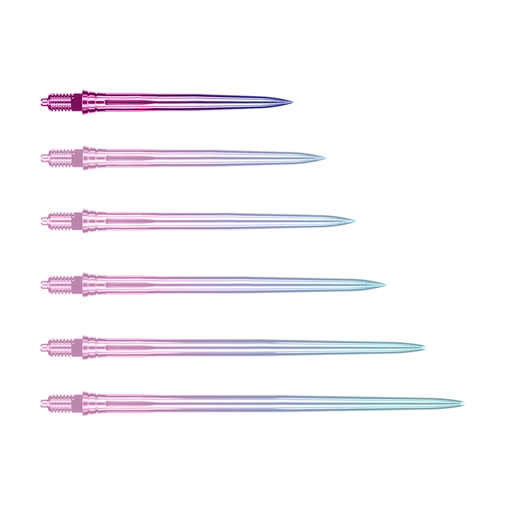 Pointes de fléchettes Caliburn EZ-EVO - Lisses - Arc-en-ciel Ein Bild mit dem Dateinamen EVO189_Caliburn_EZ-EVO_Dartspitzen_Smooth_Rainbow_28mm_1. Es zeigt vermutlich Dartspitzen in Regenbogenfarben mit einer Länge von 28 mm.