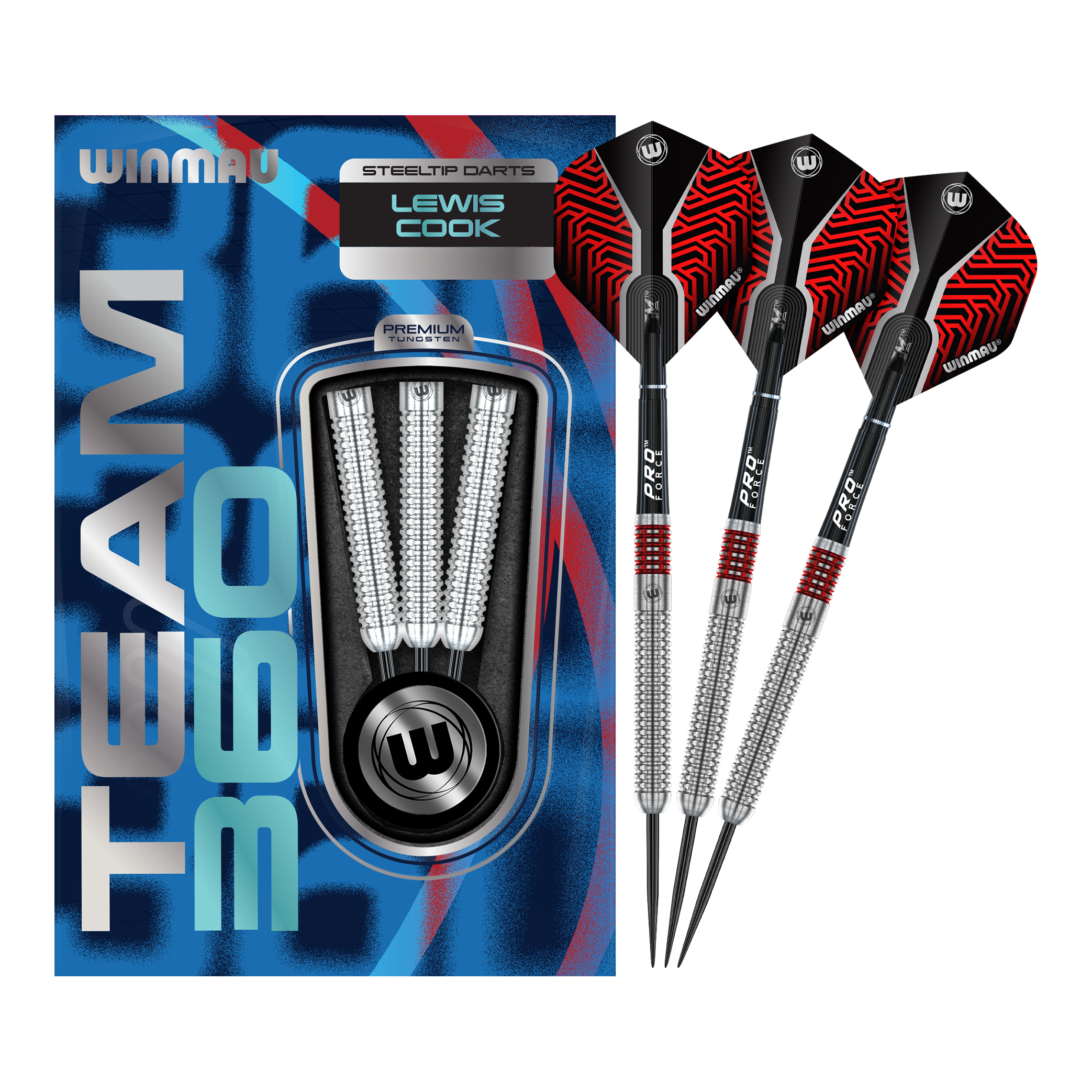 Fléchettes en acier Winmau Team 360 Lewis Cook - 23 g Hier sehen Sie Winmau Team 360 Lewis Cook Steeldarts - 23g. Das Produkt wird in seiner vollständigen Länge präsentiert.