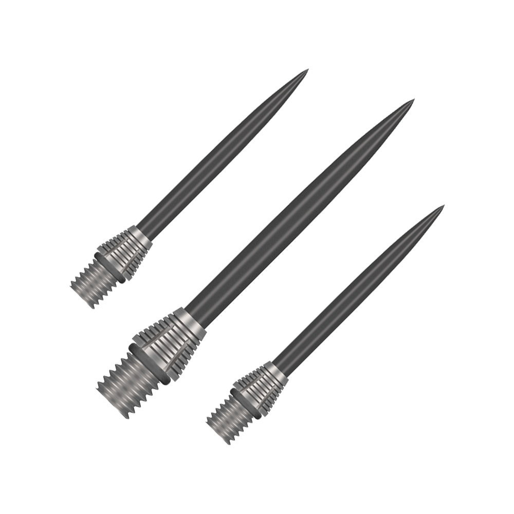 Points de conversion Shot Tactra - 34 mm Das Bild stellt die Shot Tactra Conversion Points - 34 mm dar. Diese Spitzen sind ideal zur Umwandlung von Softdarts in Steeldarts.