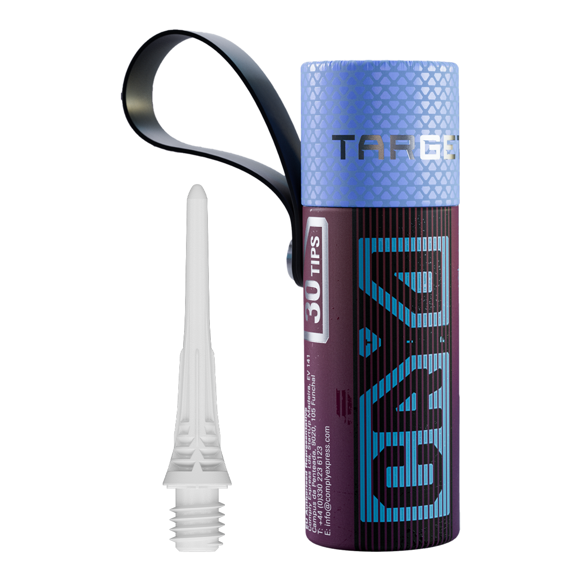 Pointes de fléchettes Target Cryo Soft, paquet de 30 - Blanches Target Cryo Softdartspitzen 30er Pack - Weiß sind in einer Packung zu sehen. Die weißen Spitzen eignen sich für Softdarts.