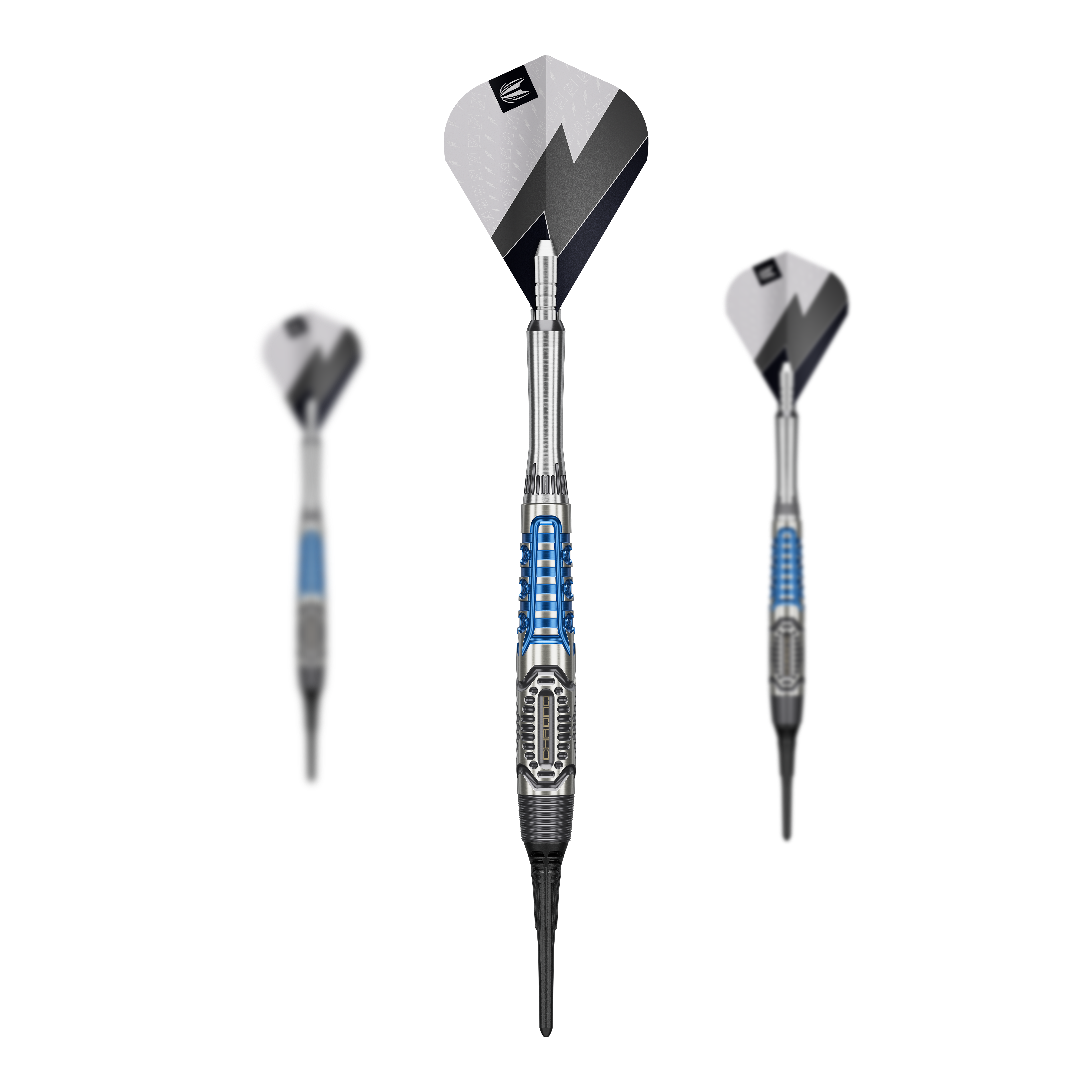 Fléchettes souples Target Phil Taylor Power X Chrono Das Bild zeigt die Target Phil Taylor Power X Chrono Softdarts. Diese Softdarts sind für elektronische Dartboards geeignet.