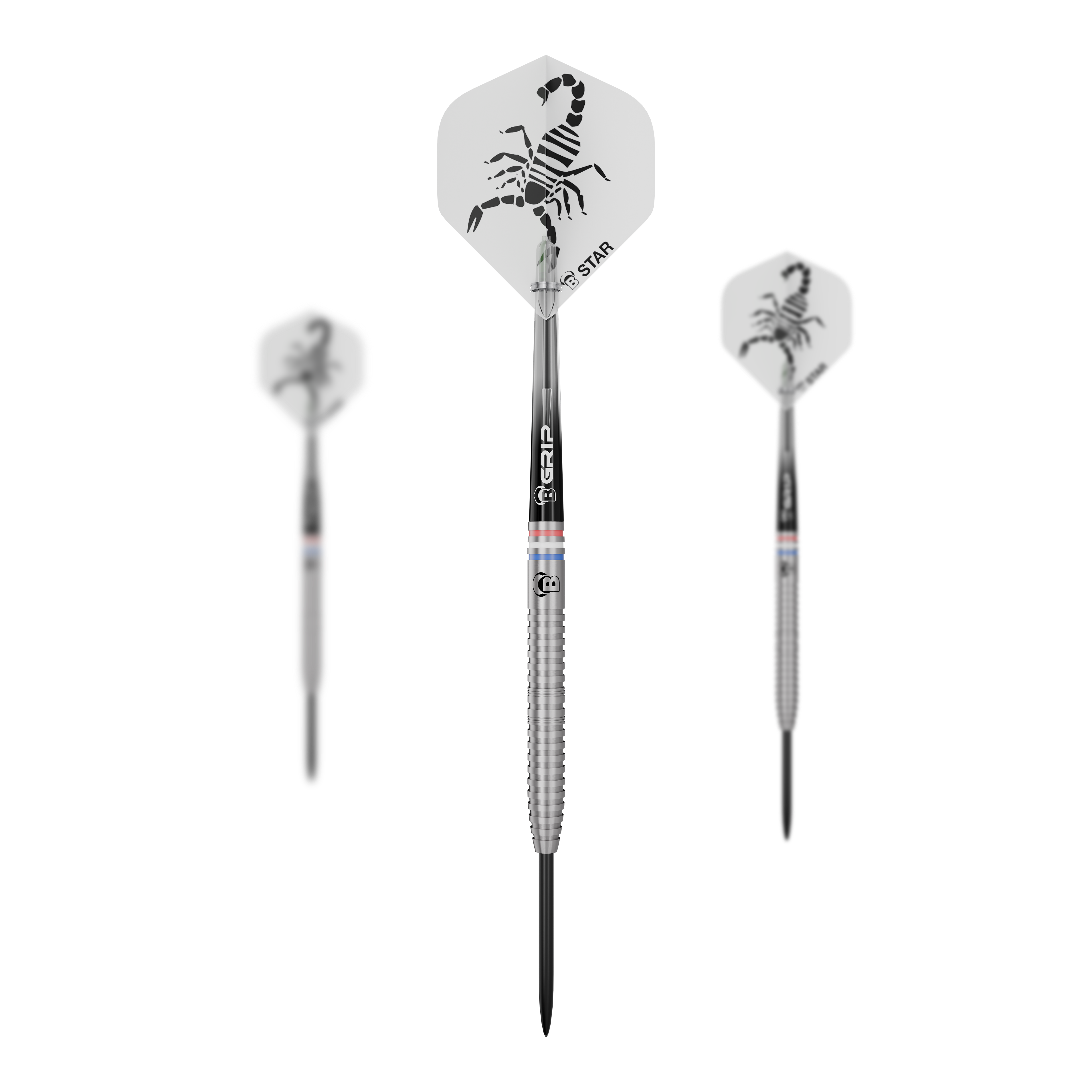 Fléchettes en acier Kendji Steinbach Bulls Challenger - 23 g Dieses Bild zeigt ein Set der Bulls Challenger Kendji Steinbach Steeldarts - 23g. Die Darts sind für Präzision und ein komfortables Spielerlebnis gestaltet.