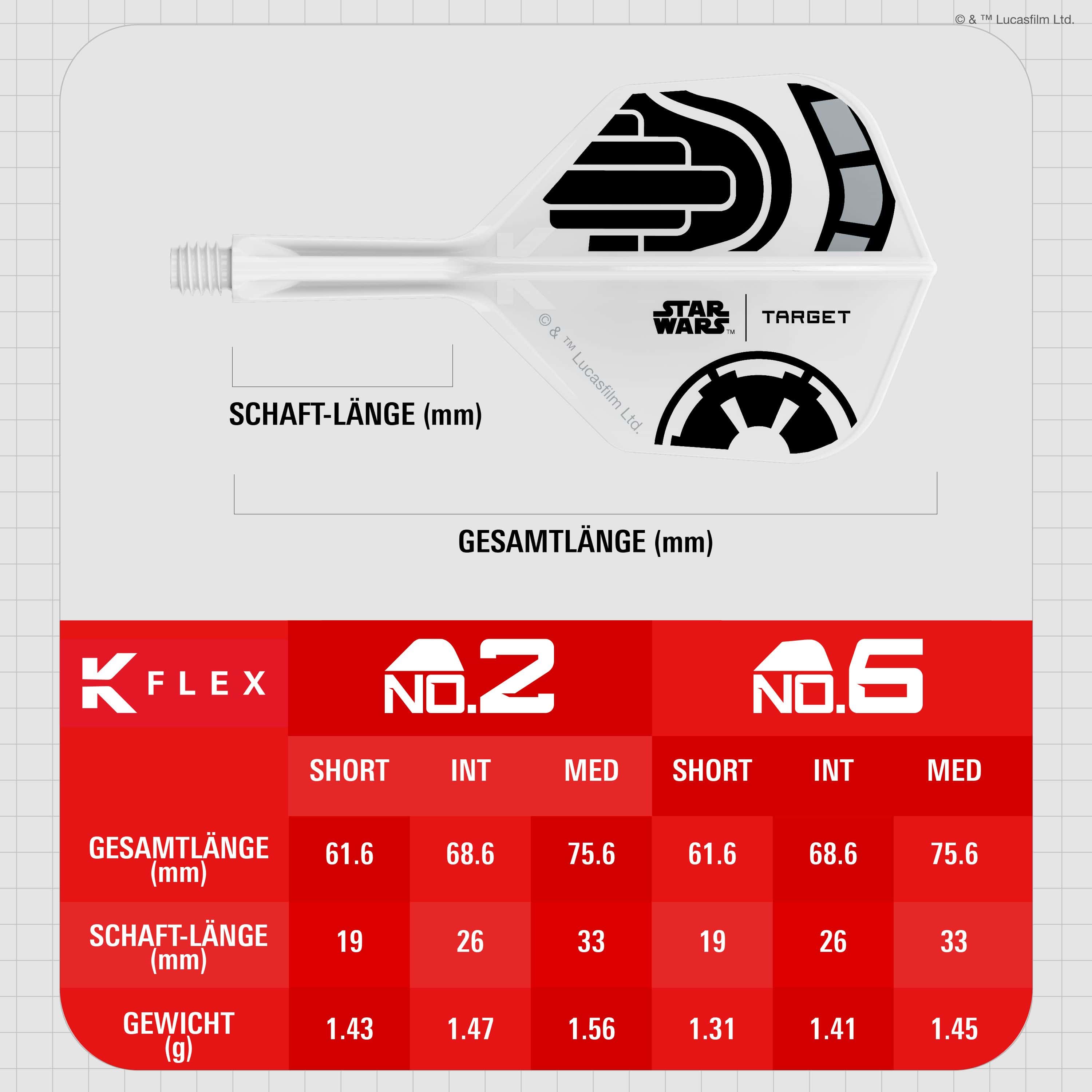 Target Star Wars K-Flex Stormtrooper No6 Flights Hochwertige Dart-Flights mit Stormtrooper-Design. Perfekt für Star Wars Fans und Dartsportler.