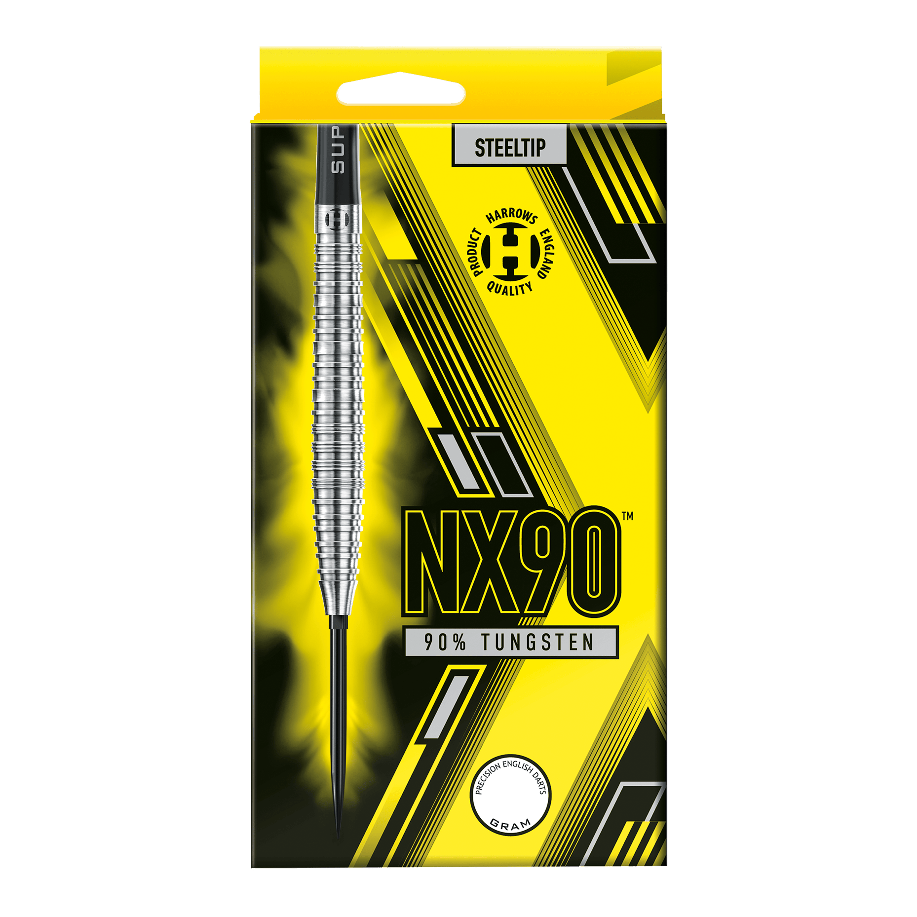 Fléchettes en acier Harrows NX90 à pointe rapide conique Die Abbildung zeigt die Harrows NX90 Tapered Quick Point Steeldarts. Diese Darts sind speziell für Genauigkeit und Kontrolle konzipiert.