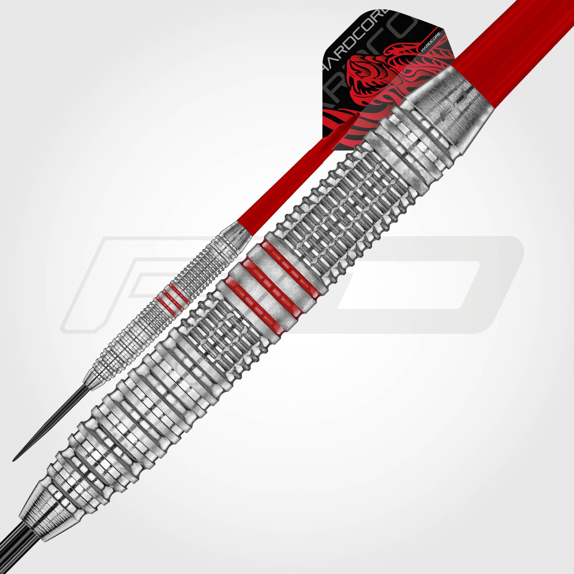 Fléchettes en acier laitonné Red Dragon Jonny Clayton - 21 g Die Red Dragon Jonny Clayton Brass Steeldarts - 21 g sind auf dem Bild zu sehen. Dies ist ein Set von Steeldarts mit einem Gewicht von 21 Gramm.