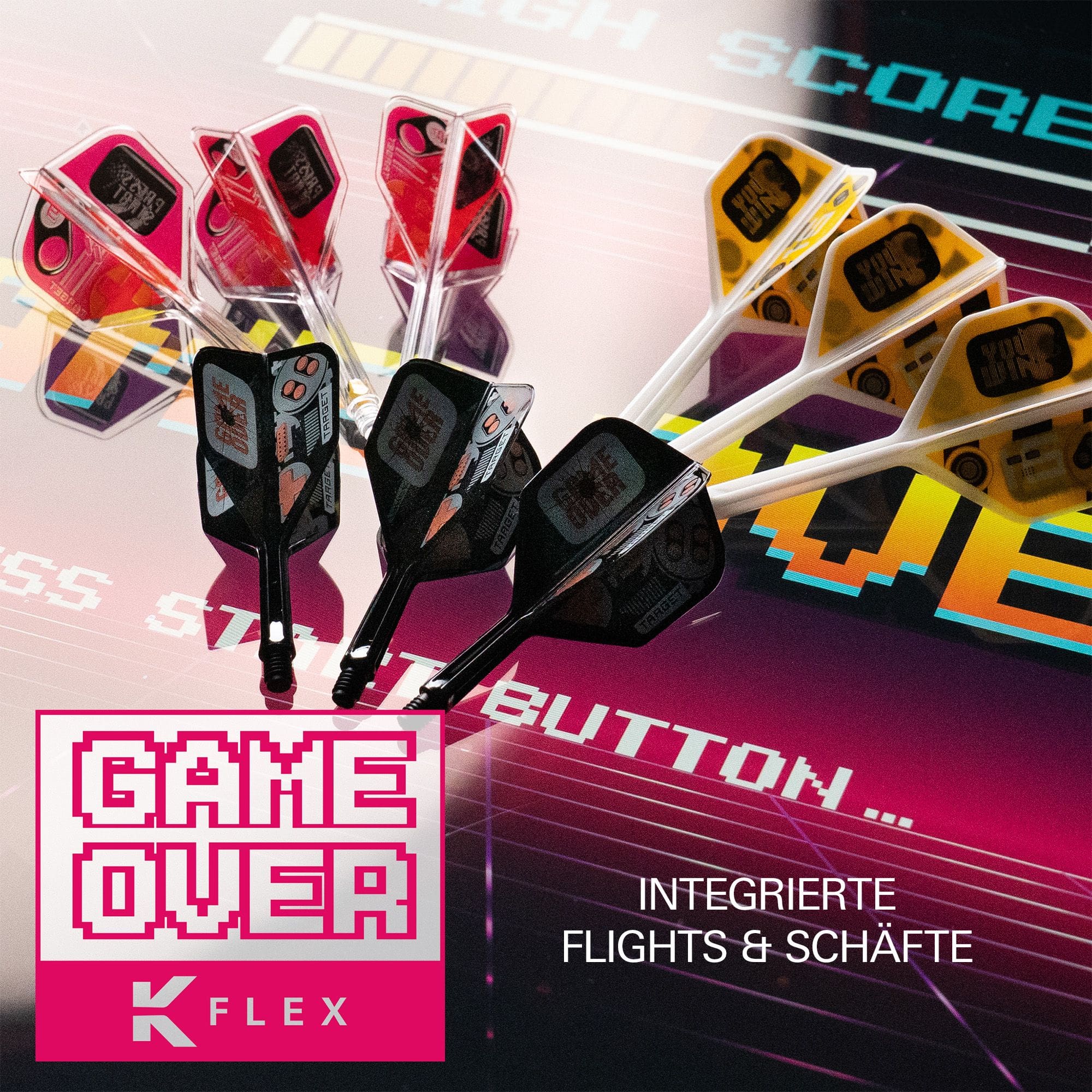 Targetz K-Flex et gagnez 6 vols Zu sehen sind die Target K-Flex You Win No6 Flights. Diese Dartflights bieten eine robuste und innovative Bauweise.