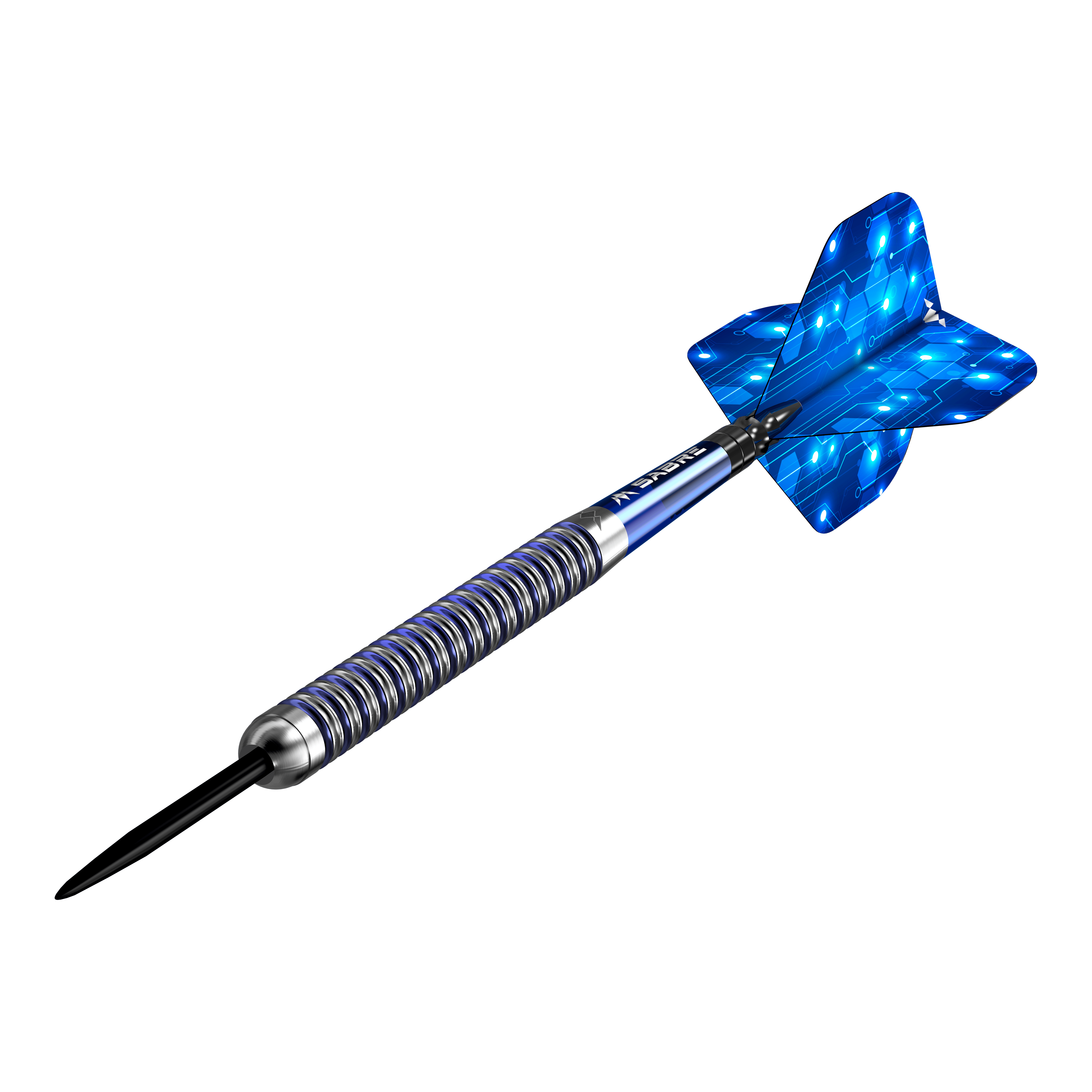Mission ION Blue Silver Steeldarts werden präsentiert. Die Darts haben ein auffälliges blau-silbernes Design.