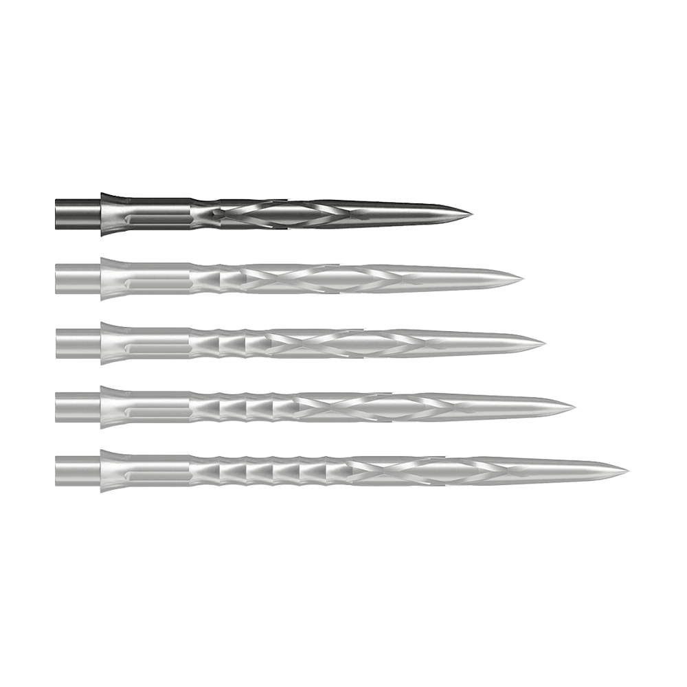 Pointes de fléchettes en acier Caliburn System - HAN G2 - Argent Abgebildet ist eine silberne Steeldartspitze vom Typ Caliburn Evo System HAN G2 in 28 mm Länge. Sie eignet sich für den Einsatz bei Steeldarts.