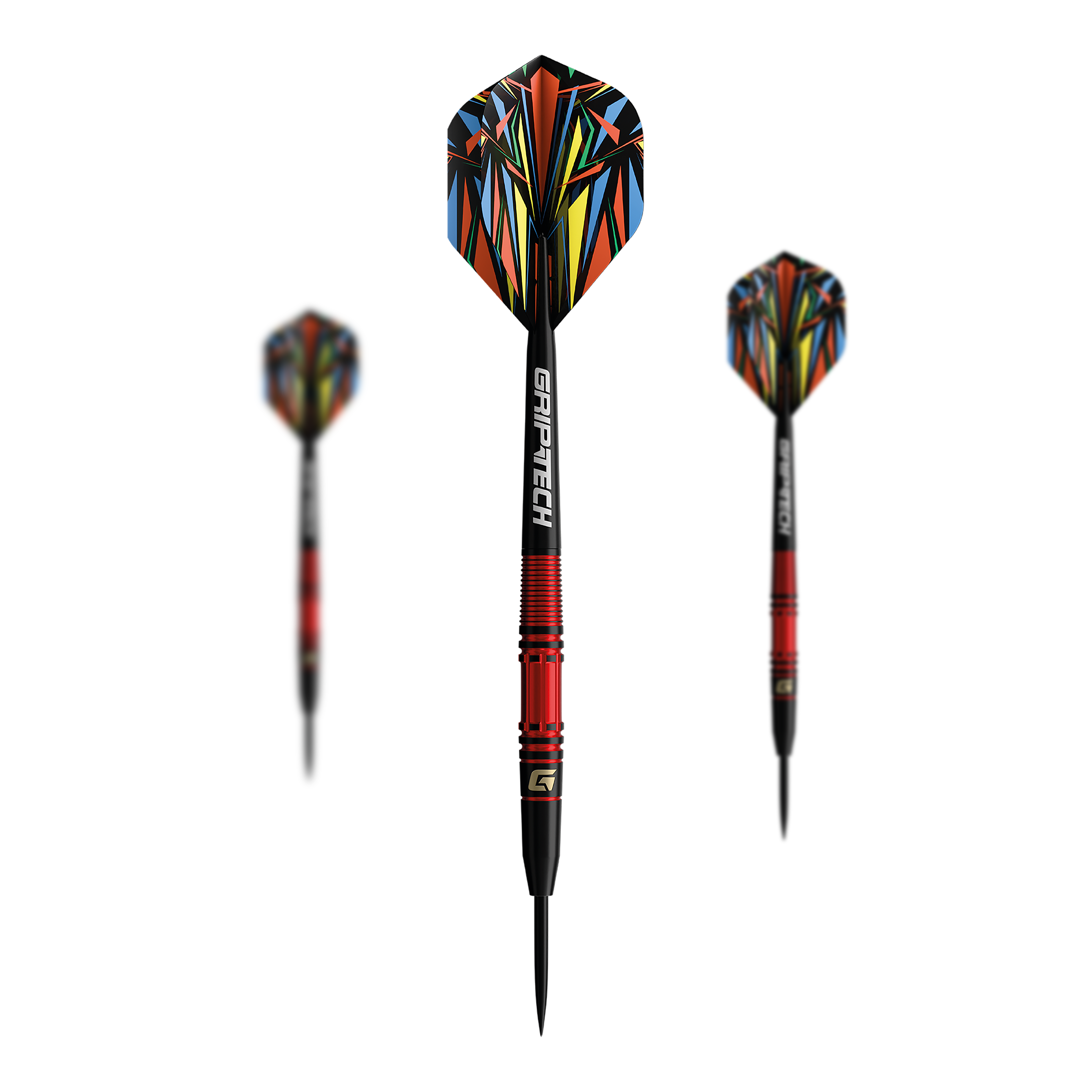Das Bild zeigt die GOAT Athlete Red Tungsten Steeldarts. Die roten Steeldarts sind hochwertig verarbeitet.