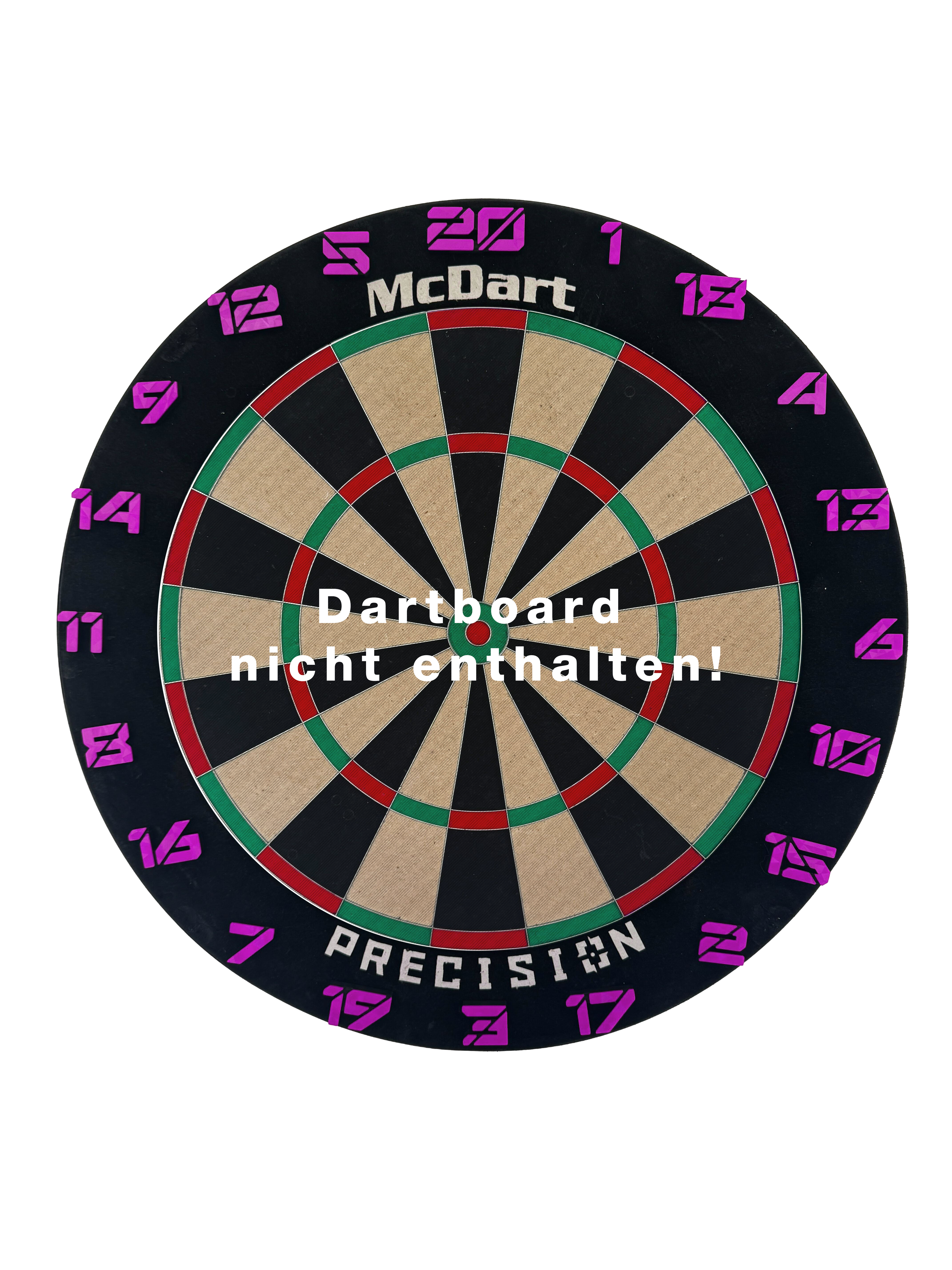 Anneaux numérotés pour cible de fléchettes McDart / Anneaux numérotés cyber Das Bild zeigt das Cyber Lila Board. Es handelt sich um ein Produkt mit lilafarbenem Design.