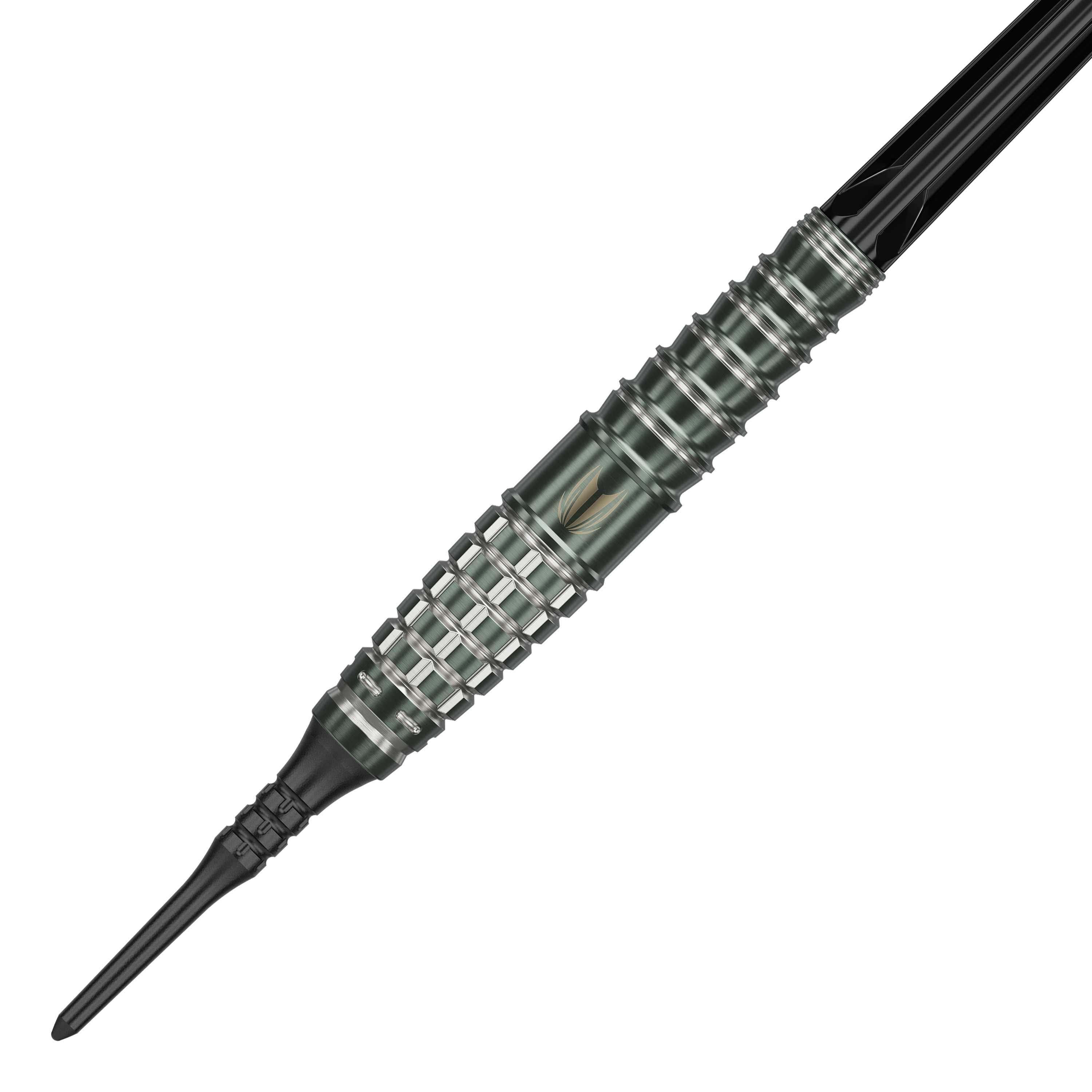 Fléchettes souples Target Japan Akito Yamagata Scream GEN1 - 19 g Das Bild zeigt einen Akito Yamagata Scream GEN1 Softdart von Target Japan mit einem Gewicht von 19g. Der Dart hat ein präzise bearbeitetes, silber-schwarzes Barrel mit mehreren Griffmulden.