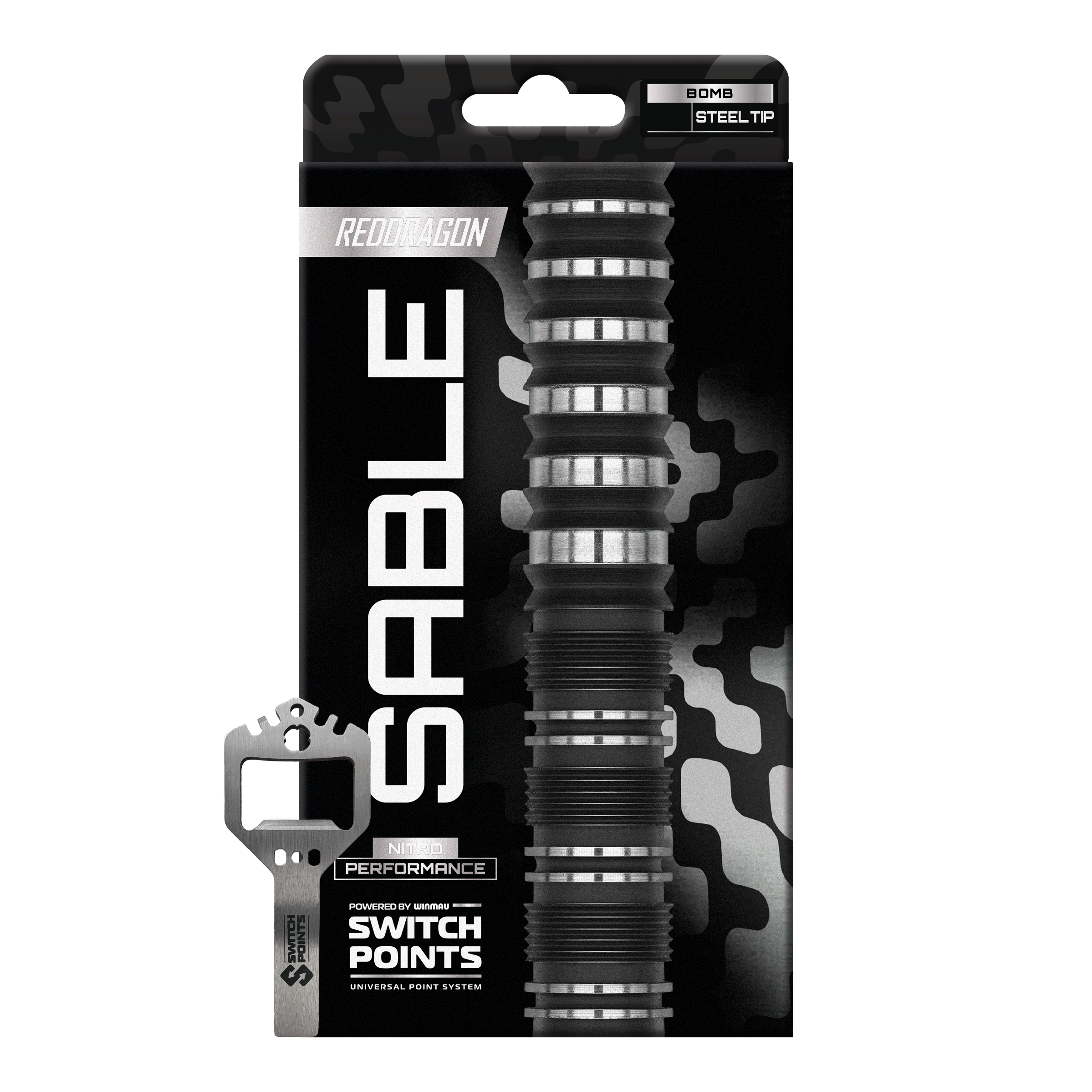 Fléchettes en acier Red Dragon Sable Bomb Switch Point Zu sehen ist das Produkt Red Dragon Sable Bomb Switch Point Steeldarts. Diese Steeldarts eignen sich besonders für ambitionierte Dartspieler.