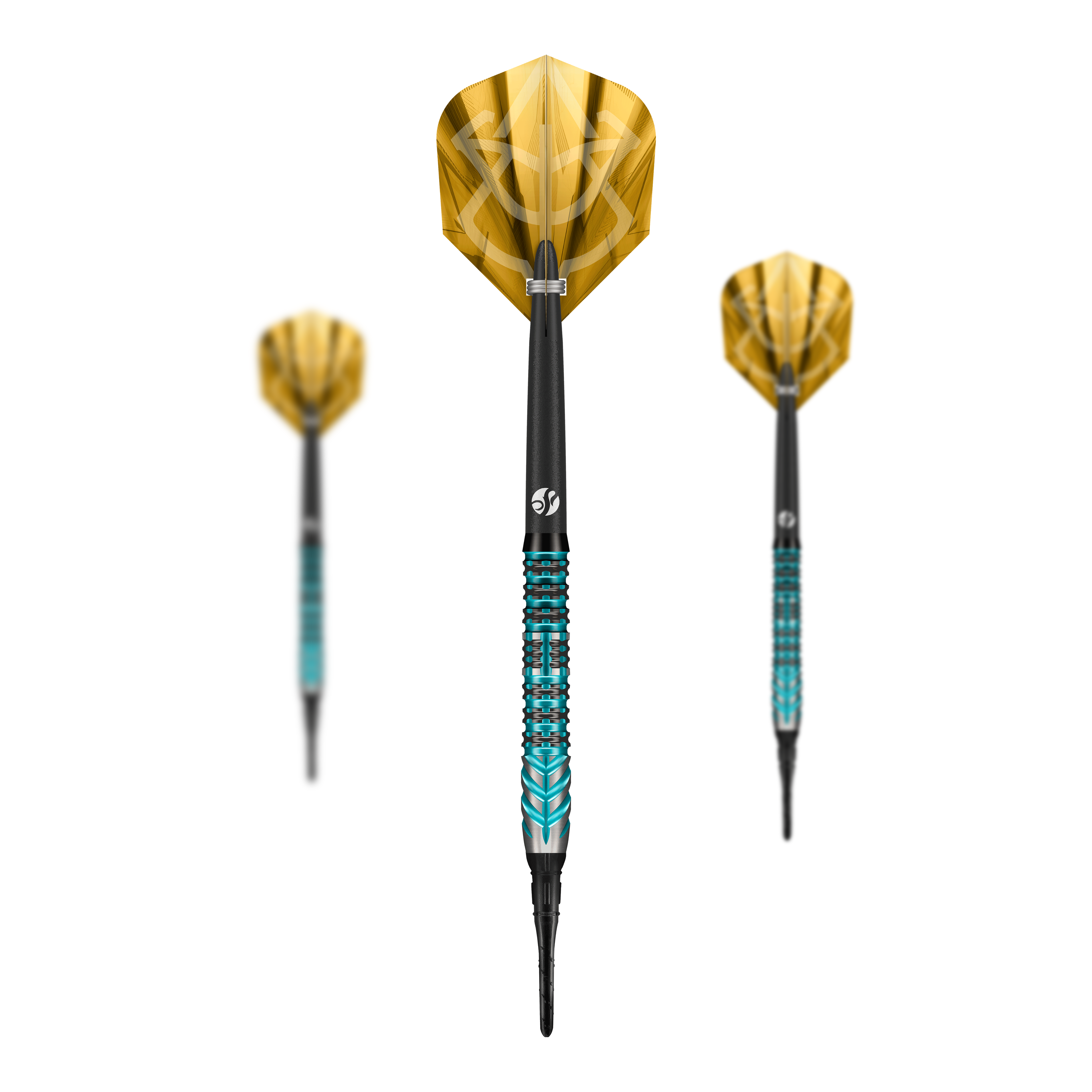 Das Bild zeigt die Shot Alchemy Volta Softdarts mit einem Gewicht von 20g. Die Darts sind für das Softdartspiel geeignet.