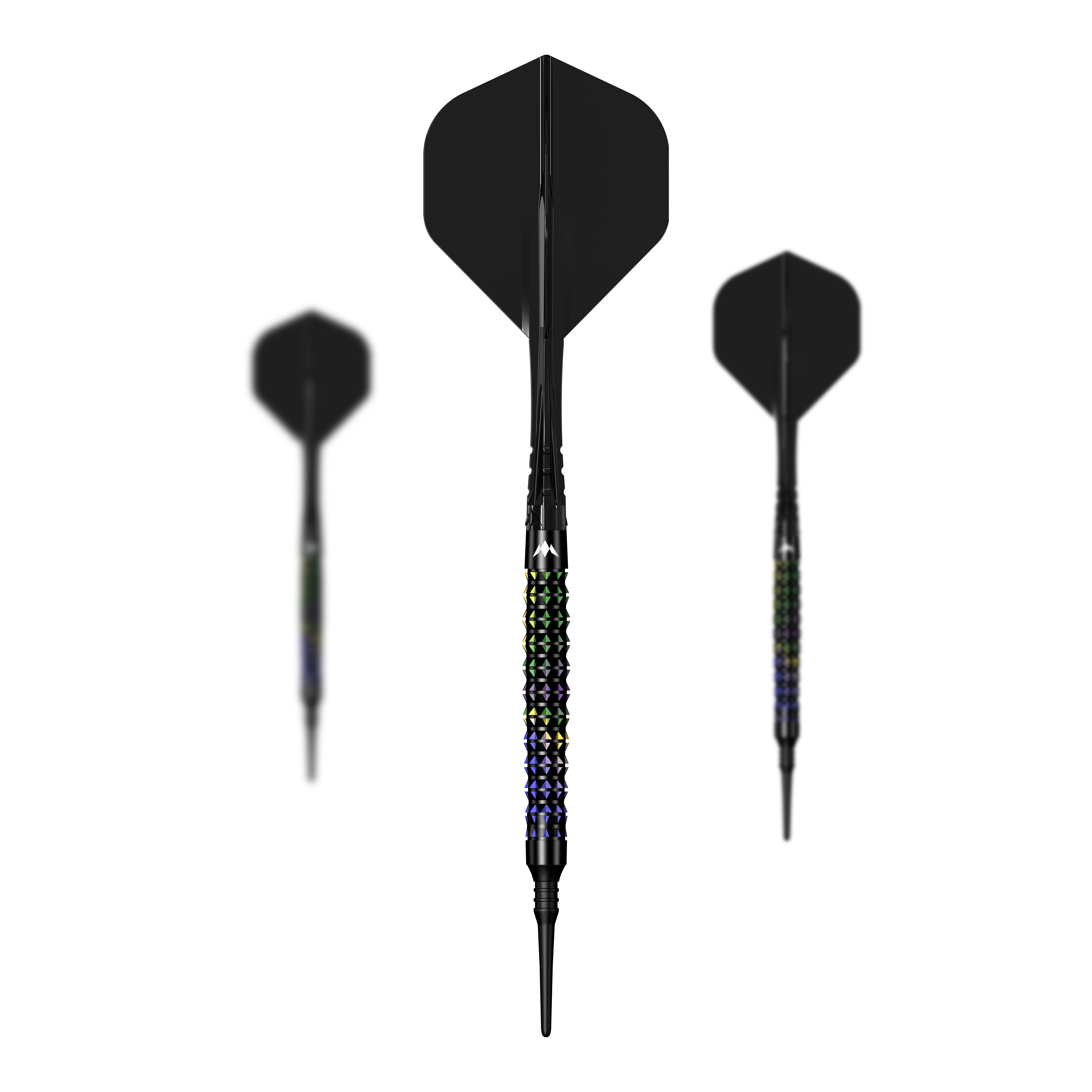 Fléchettes souples Mission Black Opal - 20 g Mission Black Opal Softdarts - 20g im kompletten Set abgebildet. Das Set enthält alle Komponenten für das Dartspiel.