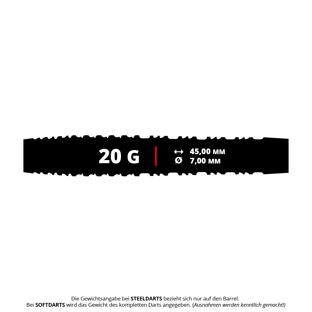 Fléchettes souples Shot Alchemy Runstel - 20 g Das Bild zeigt die Shot Alchemy Runstel Softdarts mit 20g Gewicht. Diese Darts sind speziell für Softdartspieler konzipiert.