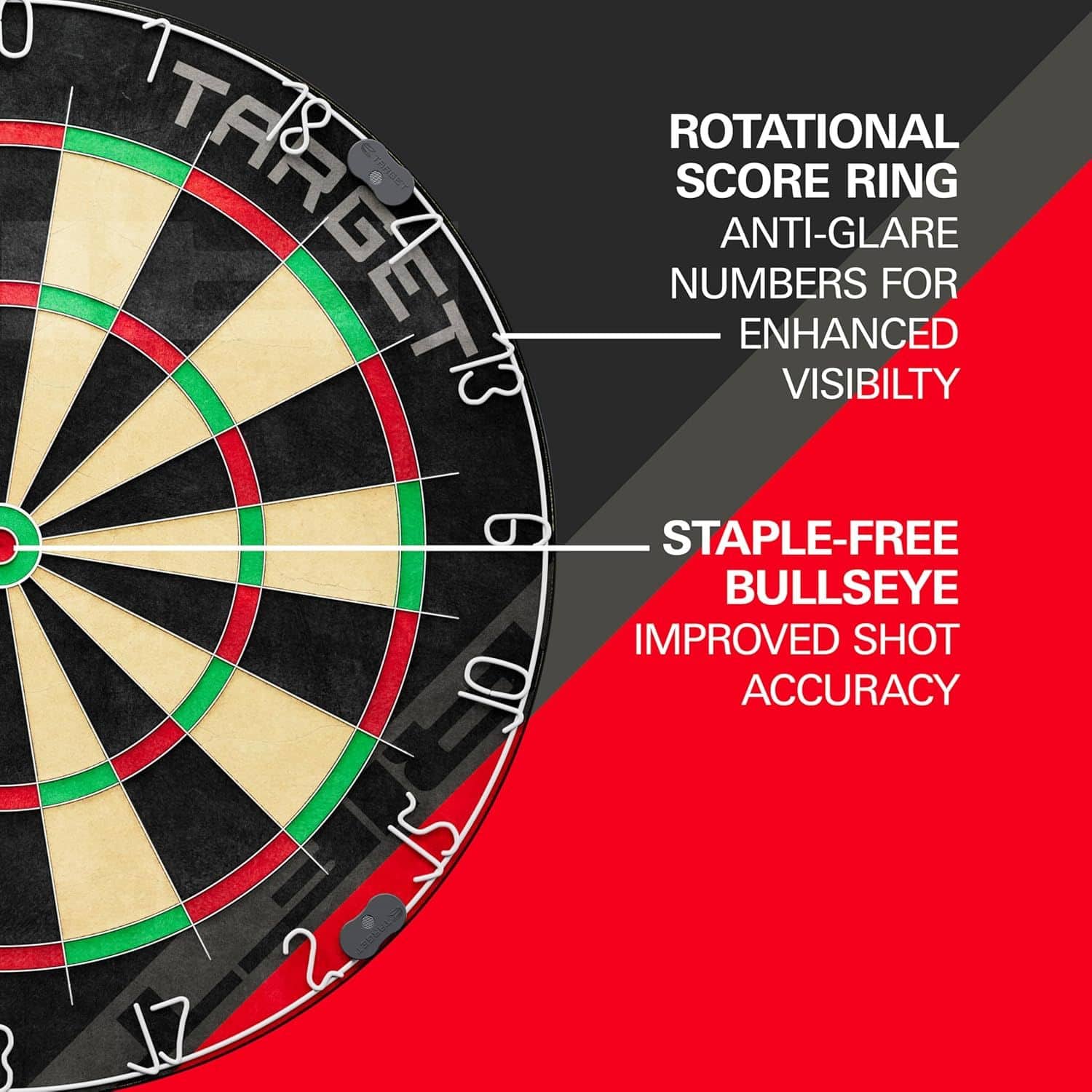 Ensemble de fléchettes en acier Target Rift Abgebildet ist das Target Rift Steeldartboard Set. Das Set enthält eine hochwertige Steeldartscheibe.