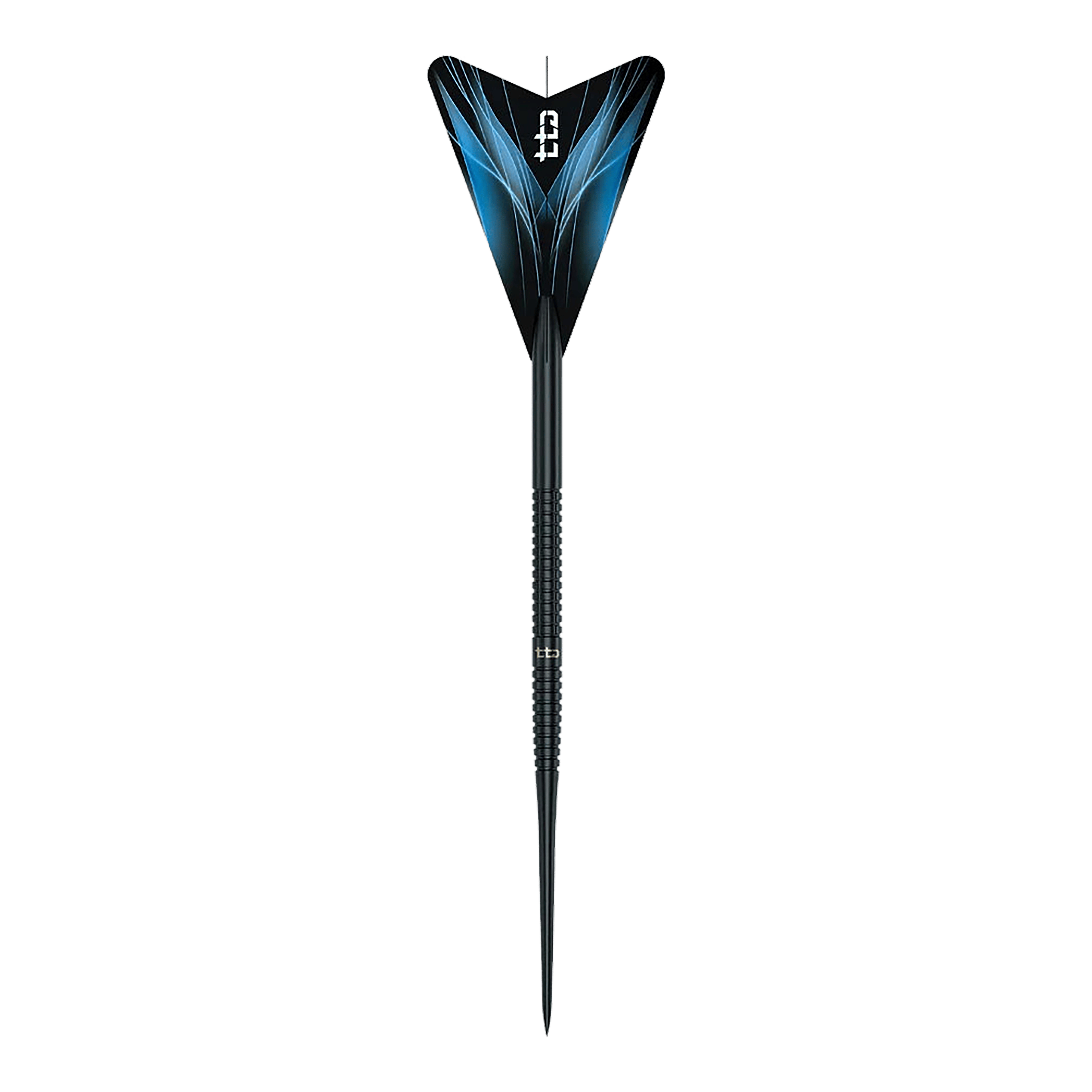 Caliburn TTD Complete Titanium T1 Fléchettes en acier noir - 5 g Auf dem Bild befindet sich das Produkt Caliburn TTD Complete Titanium T1 Black Steeldarts - 5g. Das Dart-Set ist in Schwarz gehalten.