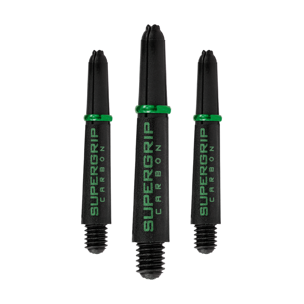 HR360_Harrows_Supergrip_Carbon_Shafts_Gr-n_33mm_10sZZZfPlSbL56 Abgebildet ist ein Satz Harrows Supergrip Carbon Shafts. Diese Dartschäfte haben ein sportliches Aussehen.