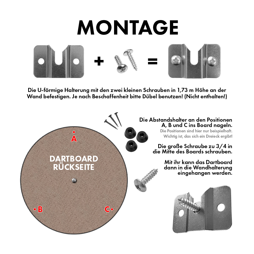 Steeldartboard Wandhalterung