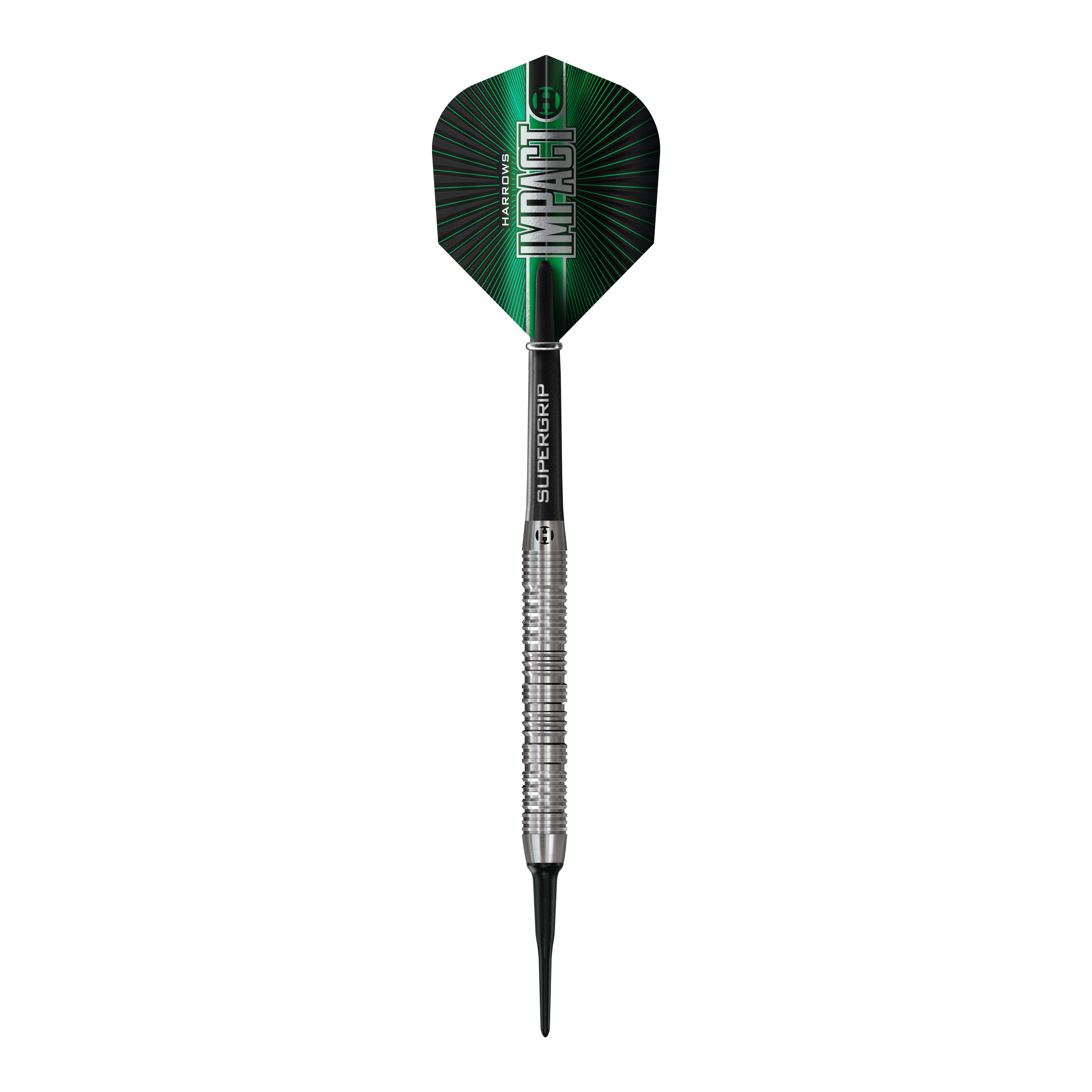 Fléchettes souples Harrows Impact Harrows Impact Softdarts sind auf diesem Bild abgebildet. Die Softdarts sind in Nahaufnahme zu sehen.