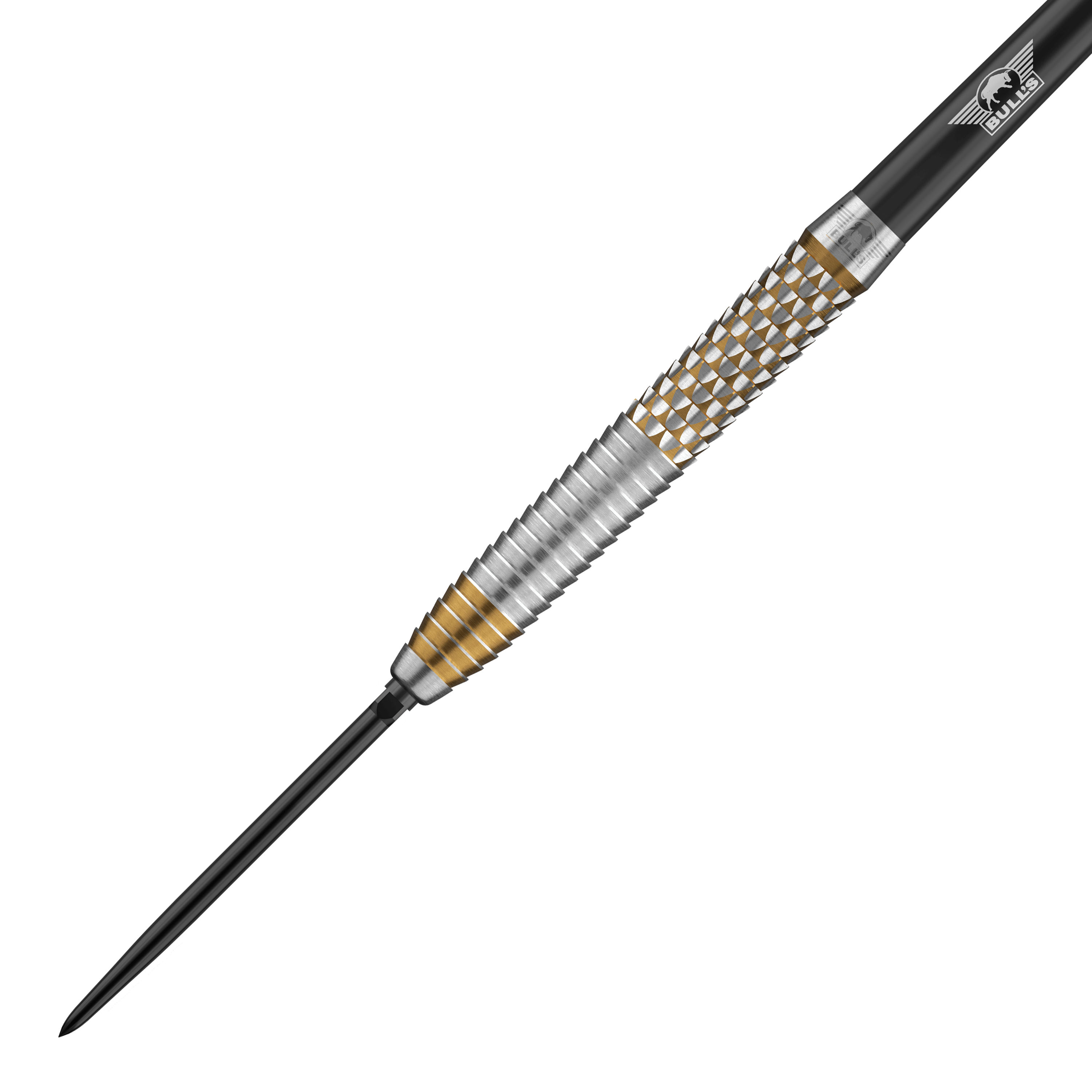 Fléchettes en acier Bulls NL Vintage Shark à pointes convertibles Das Bild zeigt die Bulls NL Vintago Shark Convertible Points Steeldarts. Es handelt sich um ein hochwertiges Dartprodukt mit besonderen Spitzen.