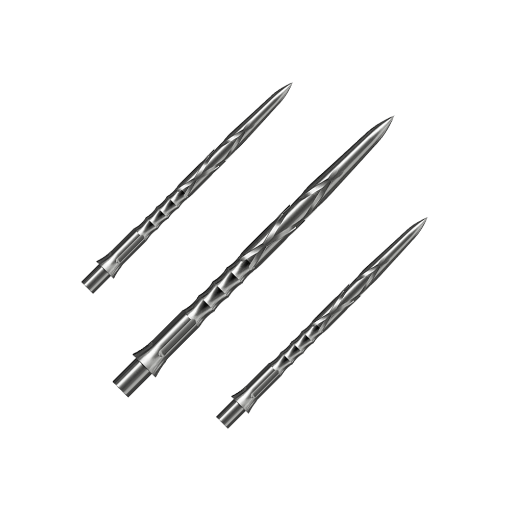 Pointes de fléchettes en acier Caliburn System - HAN G2 - Argent Das Bild zeigt Steeldartspitzen des Caliburn Evo Systems in Silber, 36mm. Die Spitzen sind für Steeldarts geeignet.
