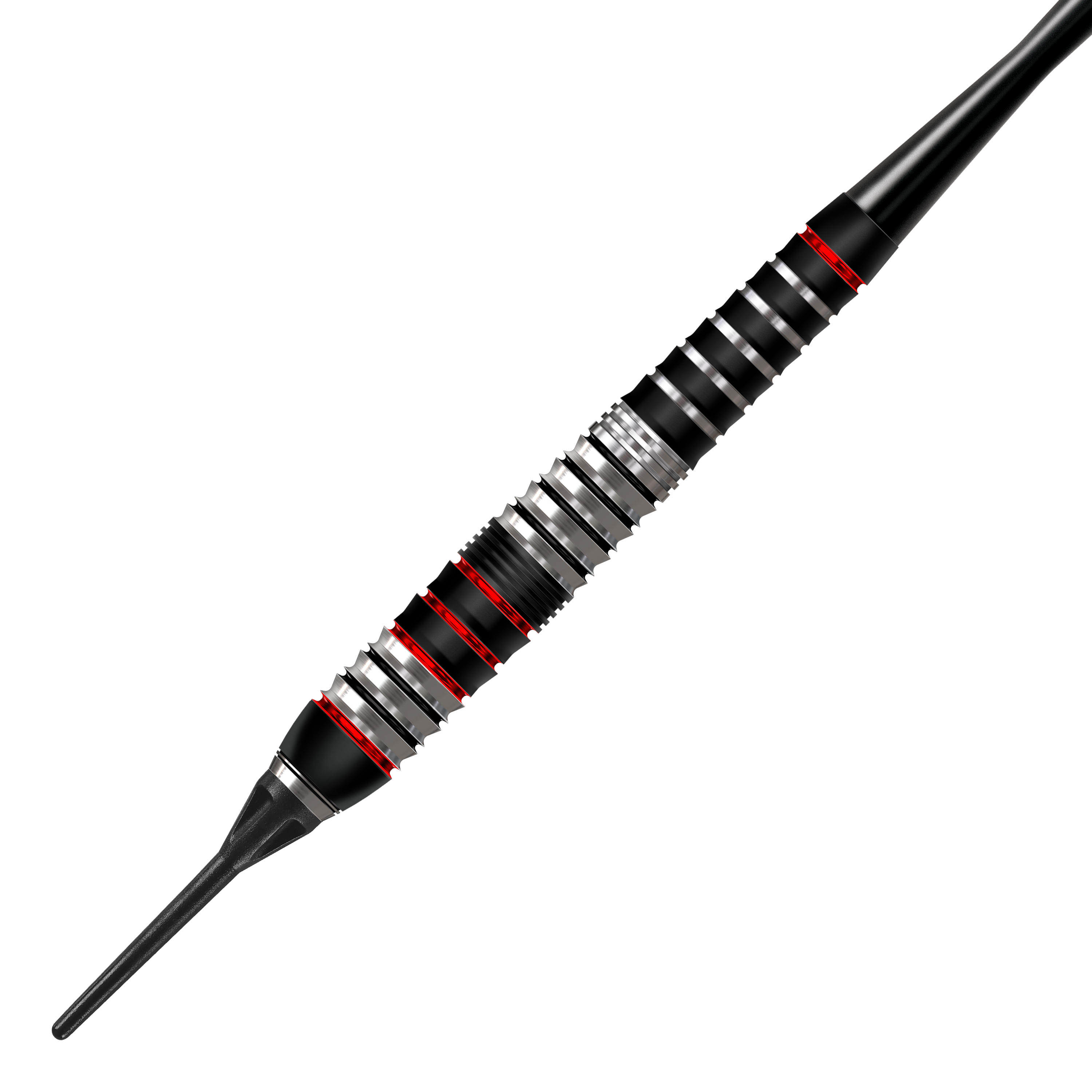 Hier sind die Harrows Heavy Metal Ryan Searle Brass Softdarts dargestellt. Die Softdarts sind in Nahaufnahme sichtbar und zeigen ein detailreiches Design.
