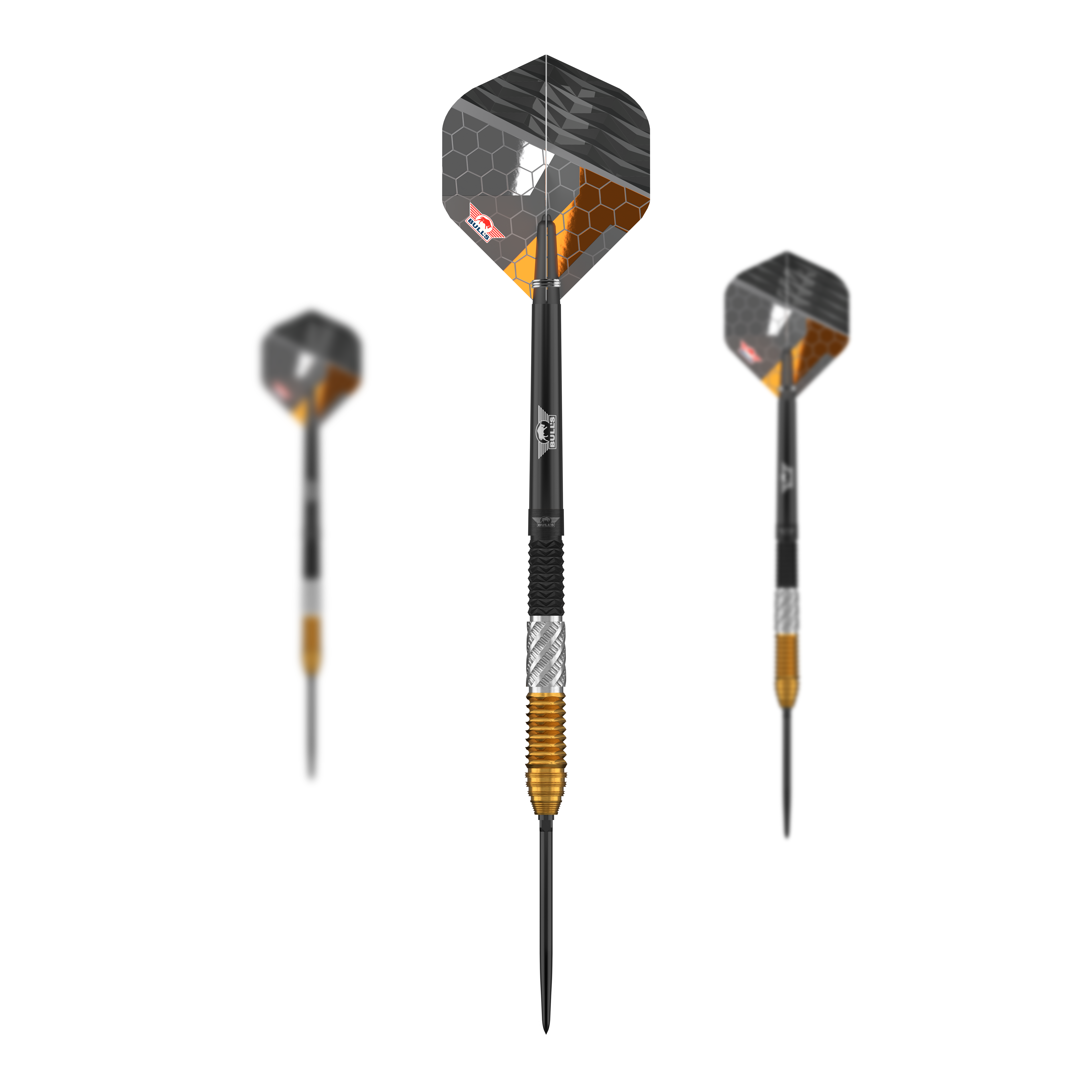 Bulls NL Dirk Van Duijvenbode 95% Points Convertibles Steeldarts Dieses Set zeigt die Bulls NL Dirk Van Duijvenbode 95% Convertible Points Steeldarts. Die Darts zeichnen sich durch ihre wandelbaren Spitzen und das elegante Design aus.