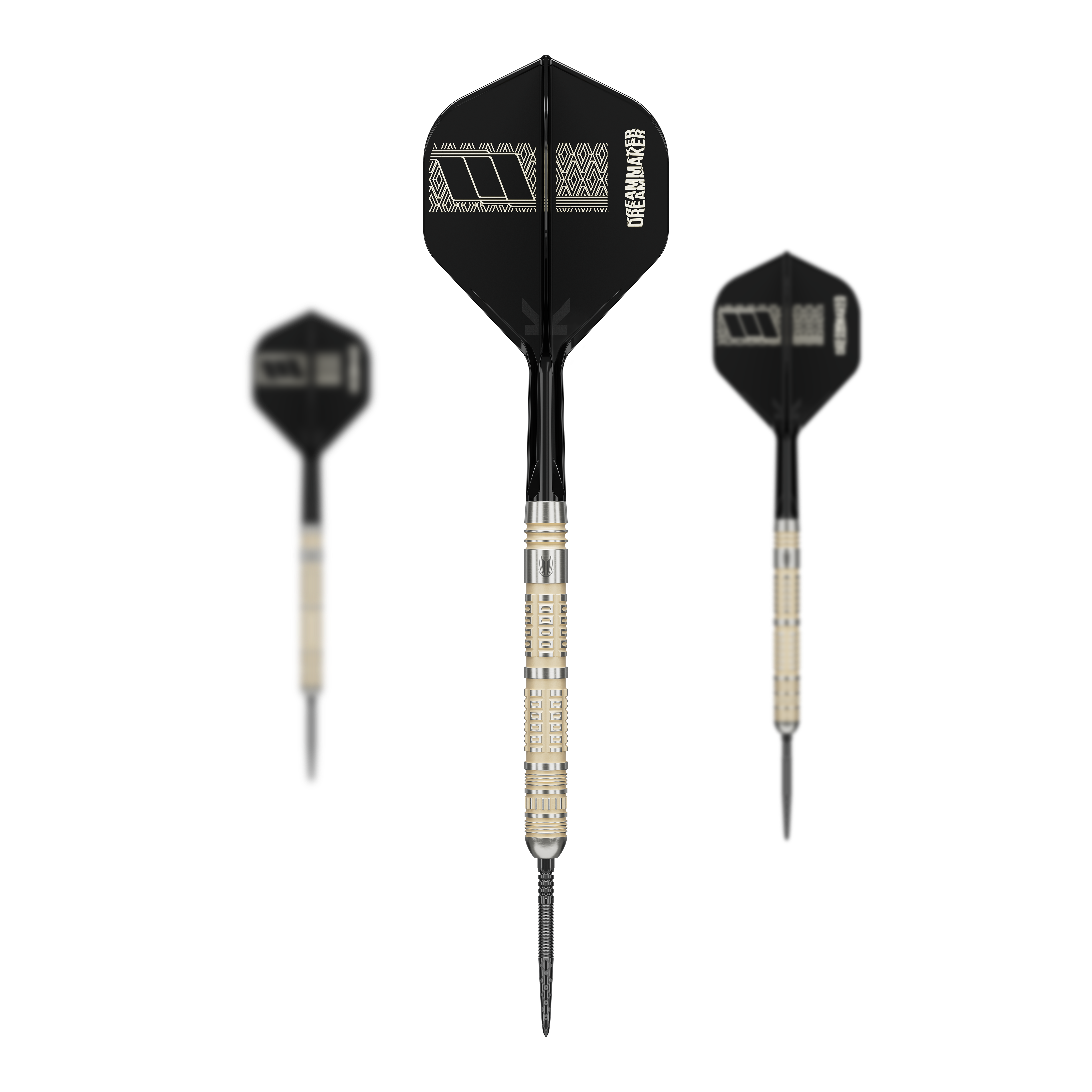 Fléchettes en acier à pointe suisse Target Dimitri Van Den Bergh 95K Gezeigt werden die Target Dimitri Van Den Bergh 95K Swiss Point Steeldarts als Set. Auf dem Bild sind mehrere Steeldarts zusammen dargestellt.